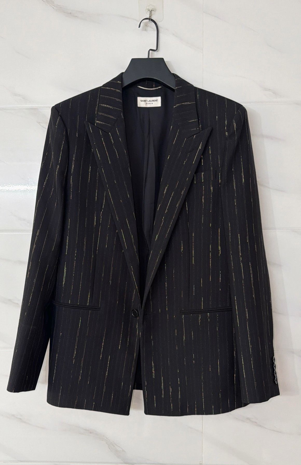 Saint Laurent Paris Saint Laurent YSL Runway Black Gold Suit Size US M / EU 48-50 / 2 - 2 Thumbnail
