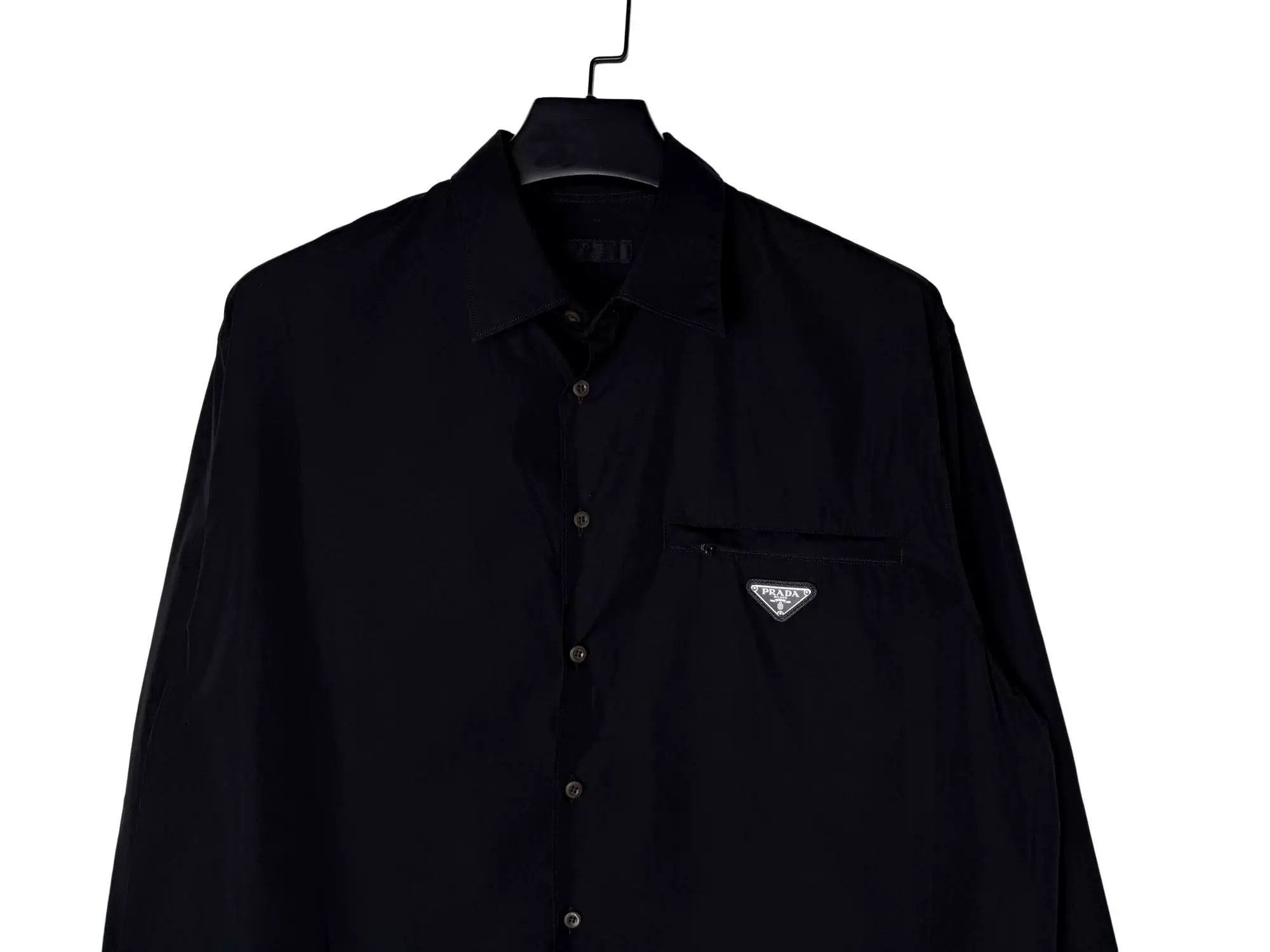 Prada Prada SS24 Triangle Logo Long-Sleeve Shirt Size US XL / EU 56 / 4 - 4 Thumbnail