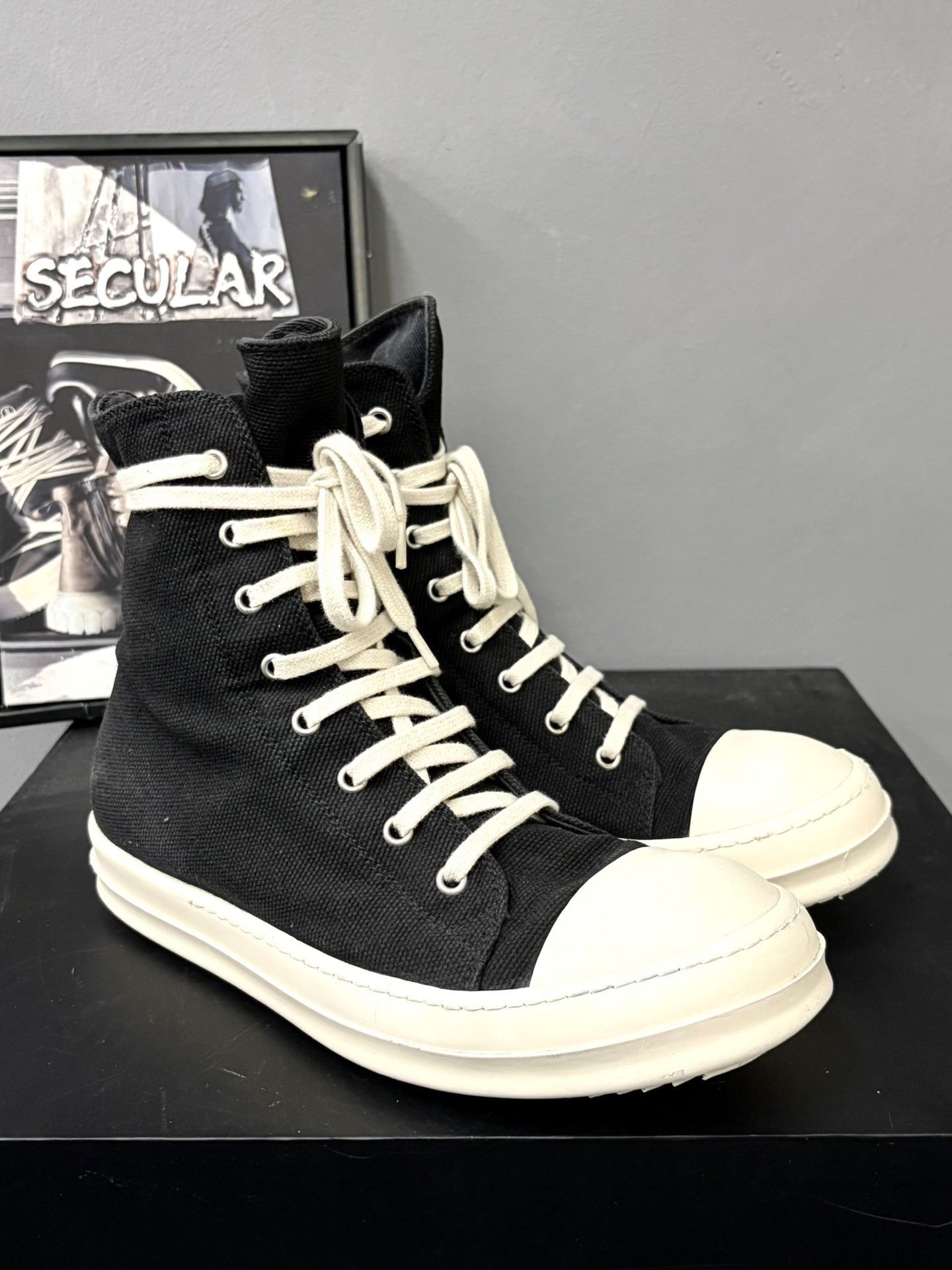 Rick Owens Drkshdw Rick Owens Drkshdw High-Top Canvas Shoes Size US 7 / EU 40 - 3 Thumbnail