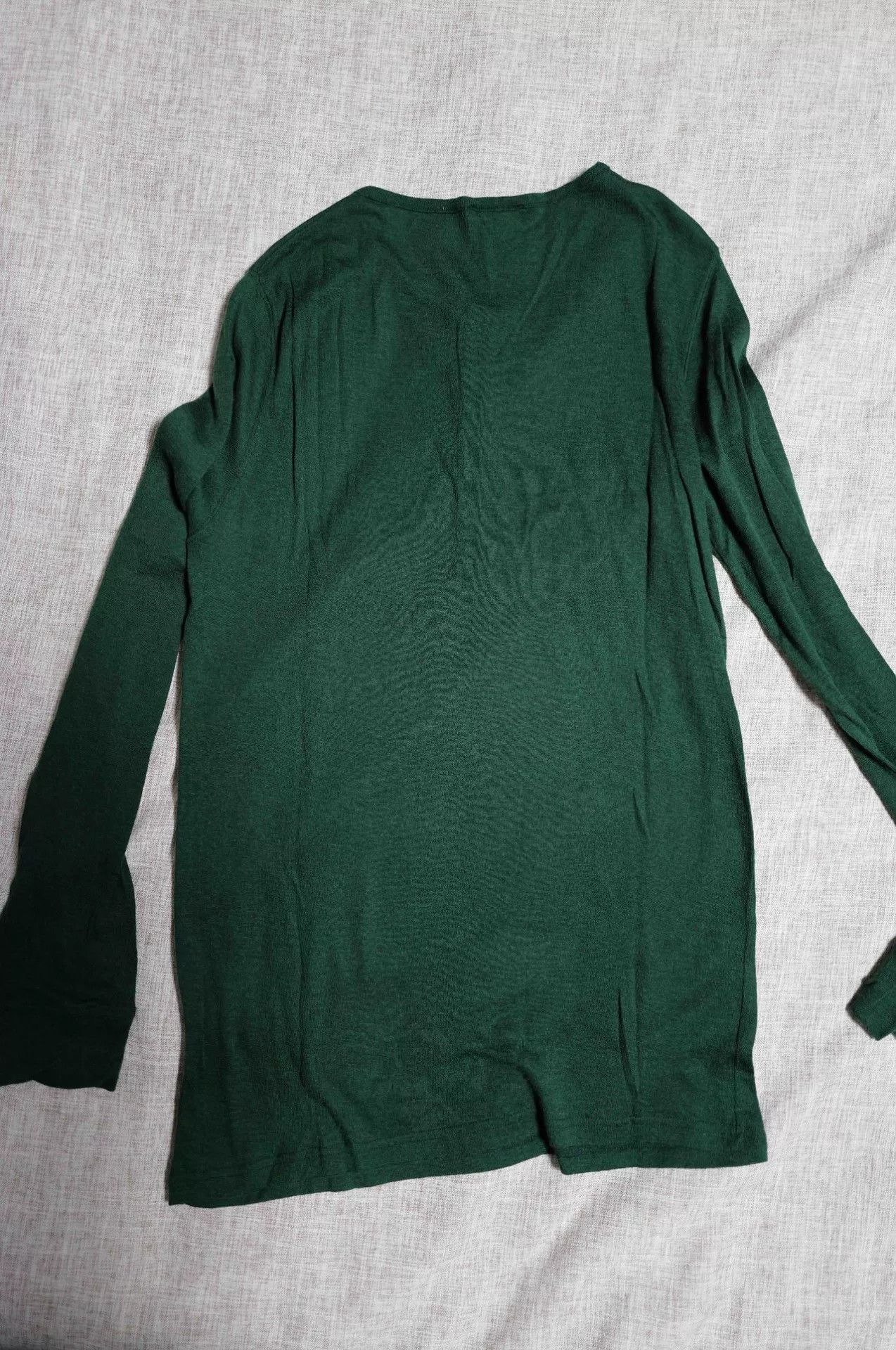 Balmain Balmain Emerald Green Wool Distressed Henley T-shirt Size US M / EU 48-50 / 2 - 2 Thumbnail