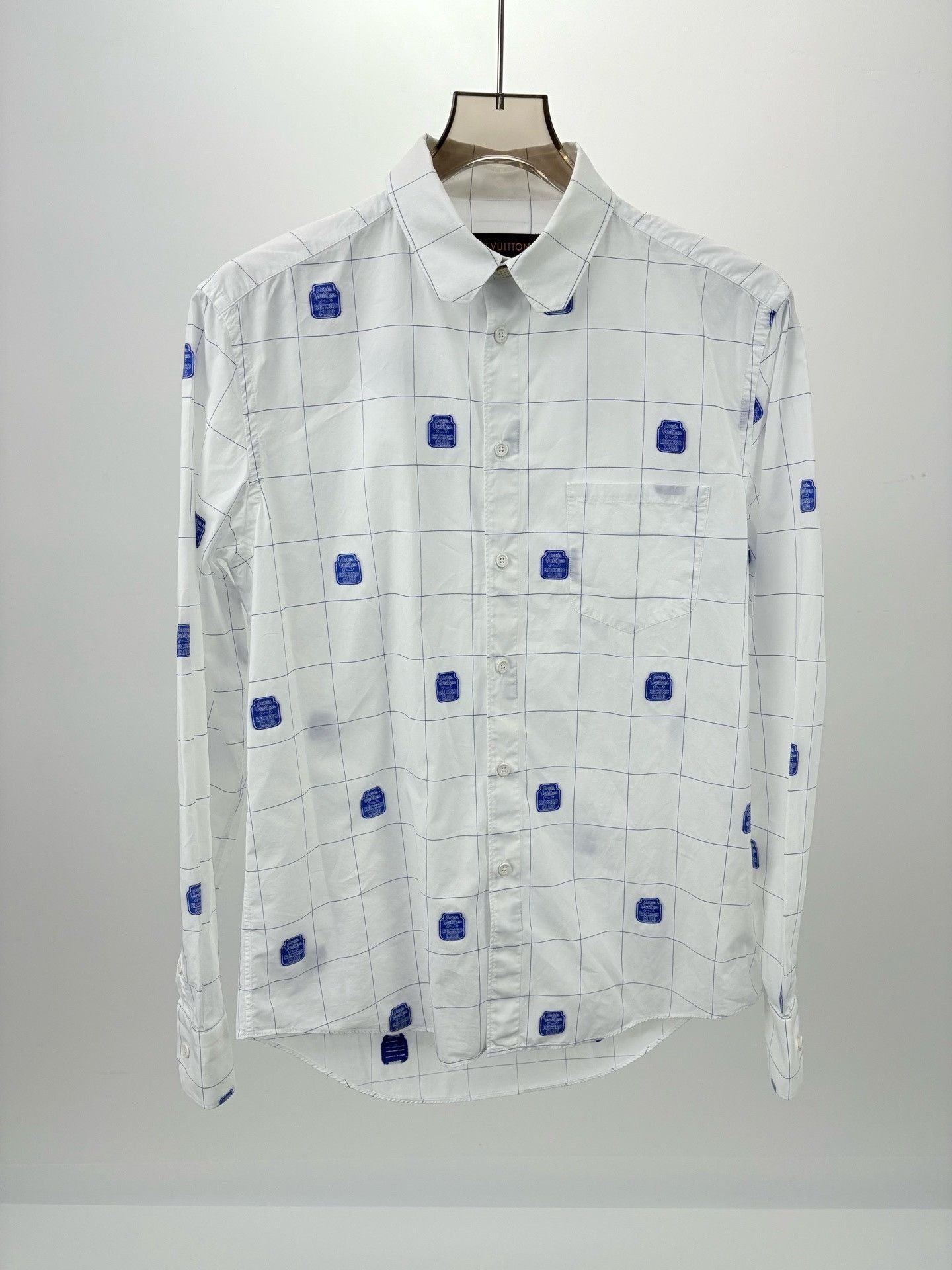 Louis Vuitton Louis Vuitton Record Club Embroidered Grid Shirt 38 Size US S / EU 44-46 / 1 - 2 Thumbnail
