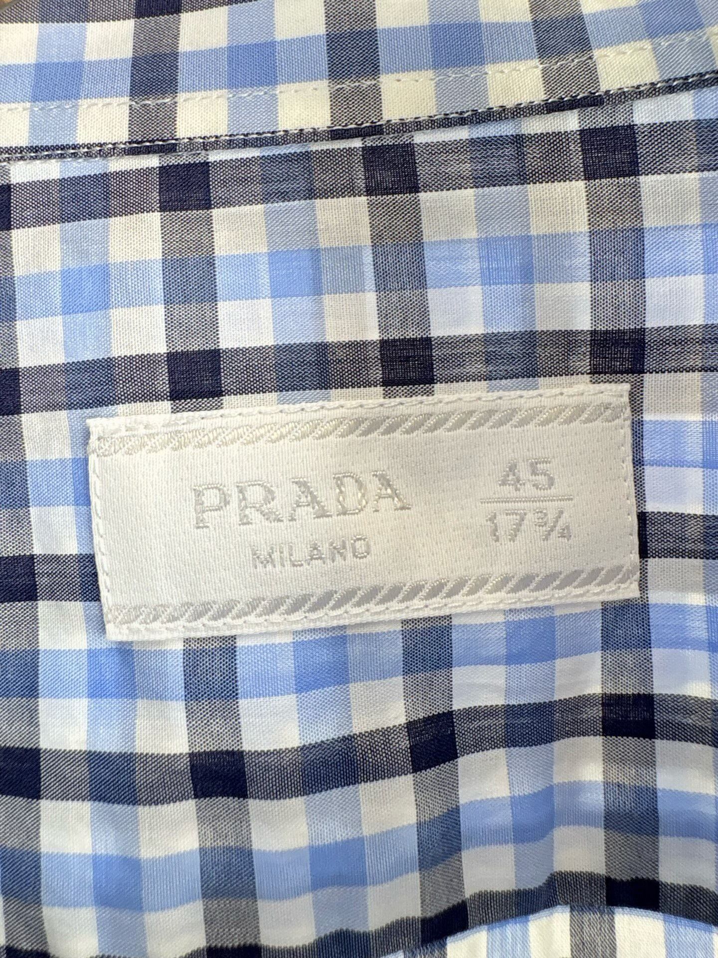 Prada Prada Gingham Check Short Sleeve Shirt Size 45 Size US XL / EU 56 / 4 - 5 Thumbnail