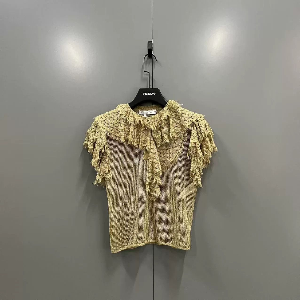 Dior Dior Fringe Mesh Knit Short Sleeve Top 36 Size XS / US 0-2 / IT 36-38 - 2 Thumbnail