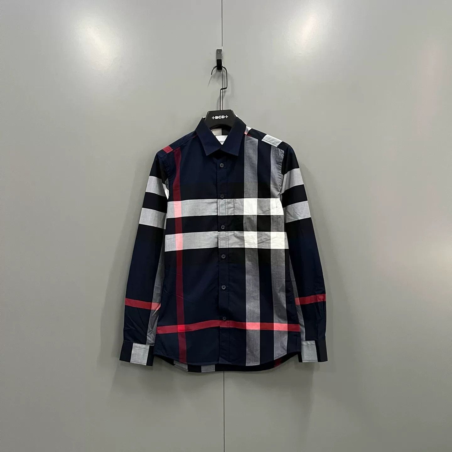 Burberry Burberry Navy Blue Giant Check Shirt XS Size US XS / EU 42 / 0 - 2 Thumbnail