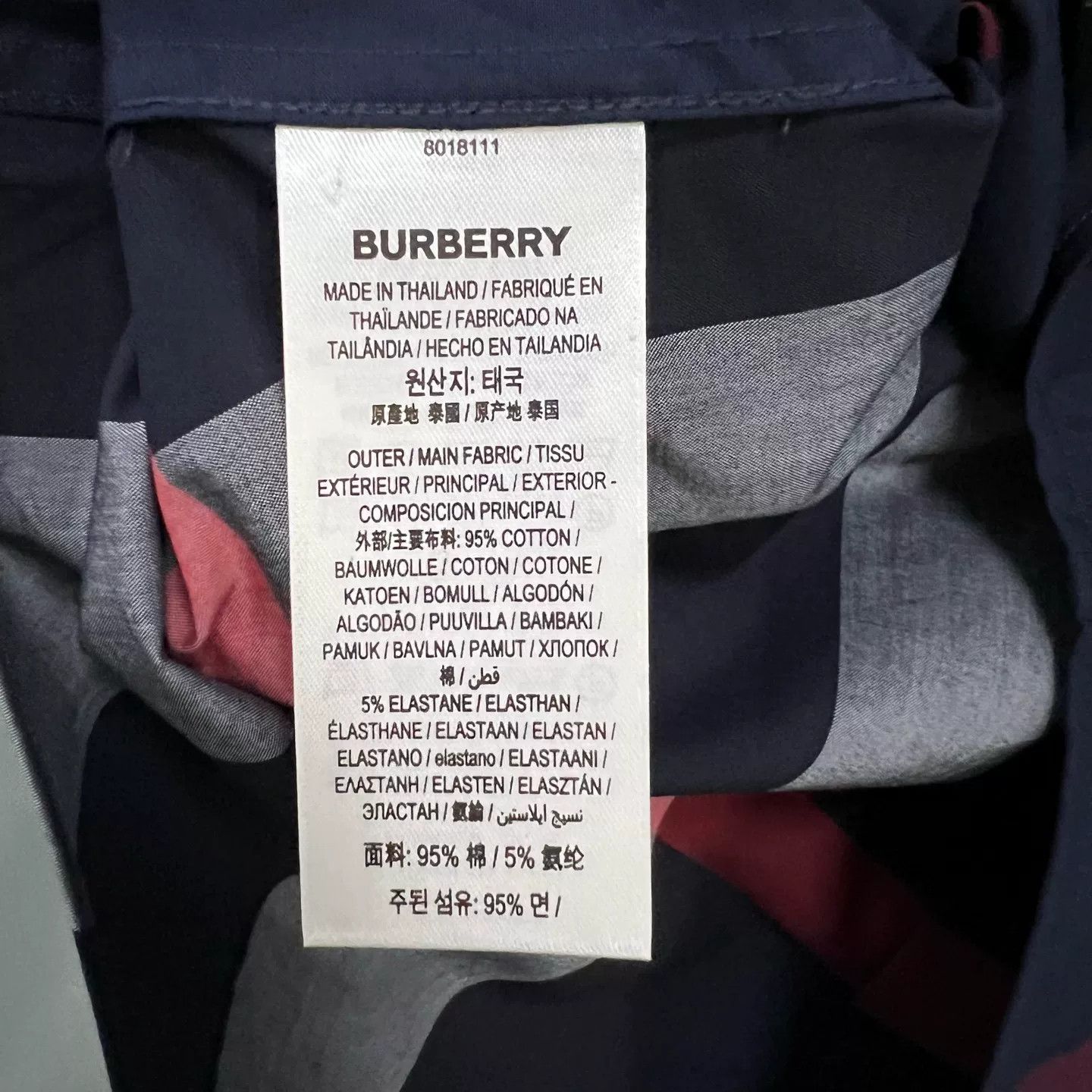 Burberry Burberry Navy Blue Giant Check Shirt XS Size US XS / EU 42 / 0 - 6 Thumbnail