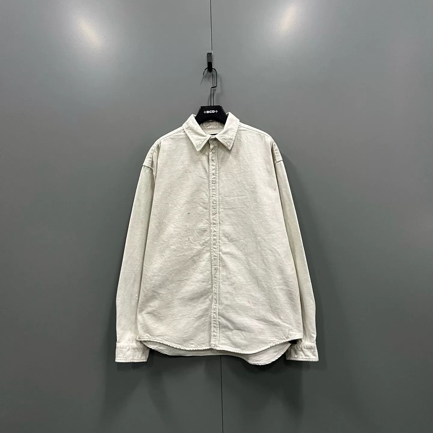 Balenciaga Balenciaga Distressed BB Embroidered Shirt S Size US S / EU 44-46 / 1 - 2 Thumbnail