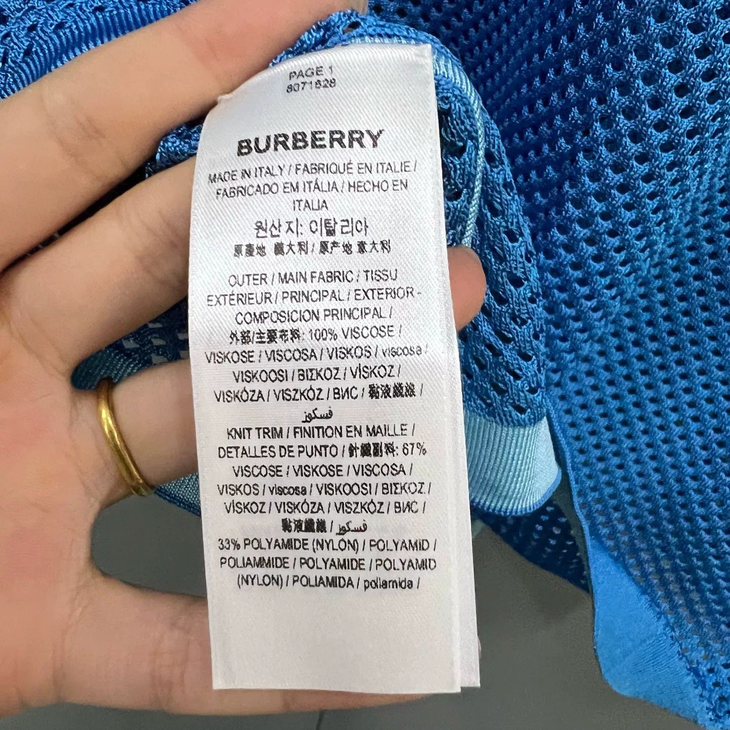 Burberry Burberry Blue Mesh Short Sleeve Polo Size S Size US S / EU 44-46 / 1 - 6 Thumbnail