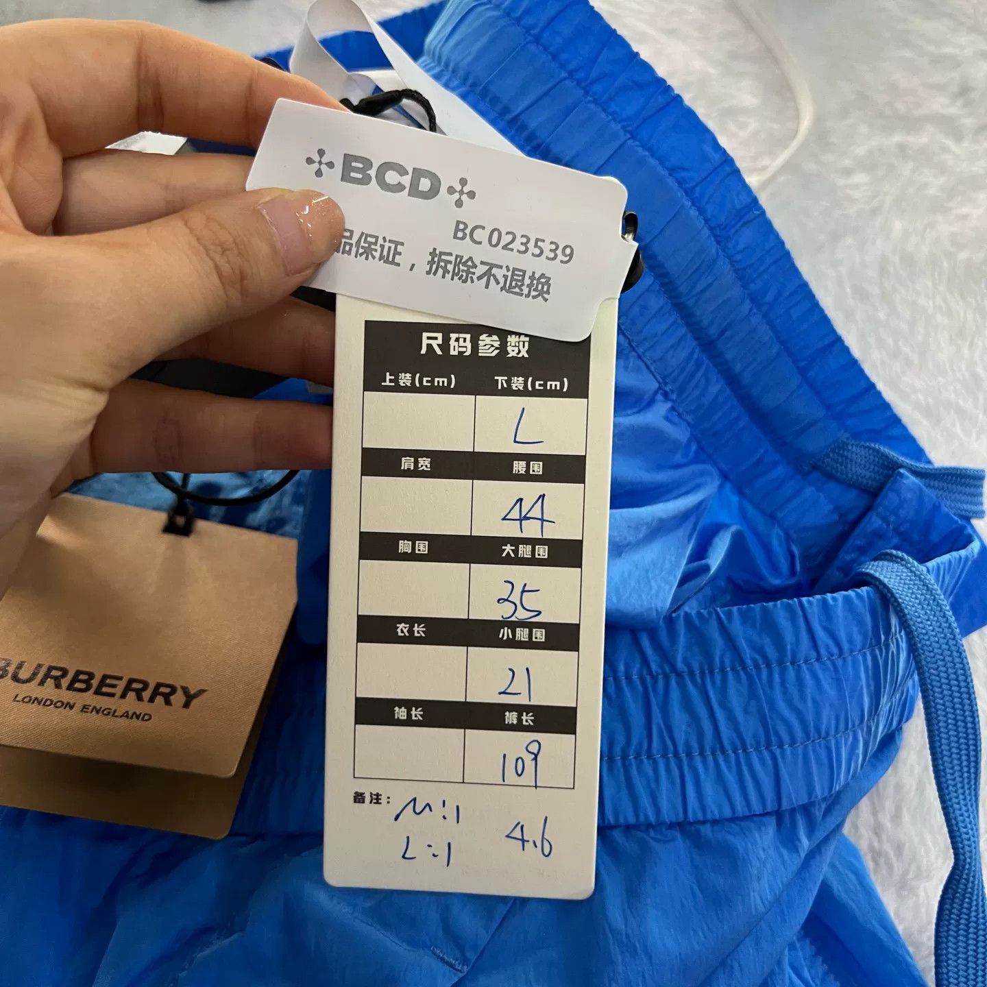 Burberry Burberry Blue Nylon Cargo Pants Size 34 Size US 34 / EU 50 - 7 Thumbnail