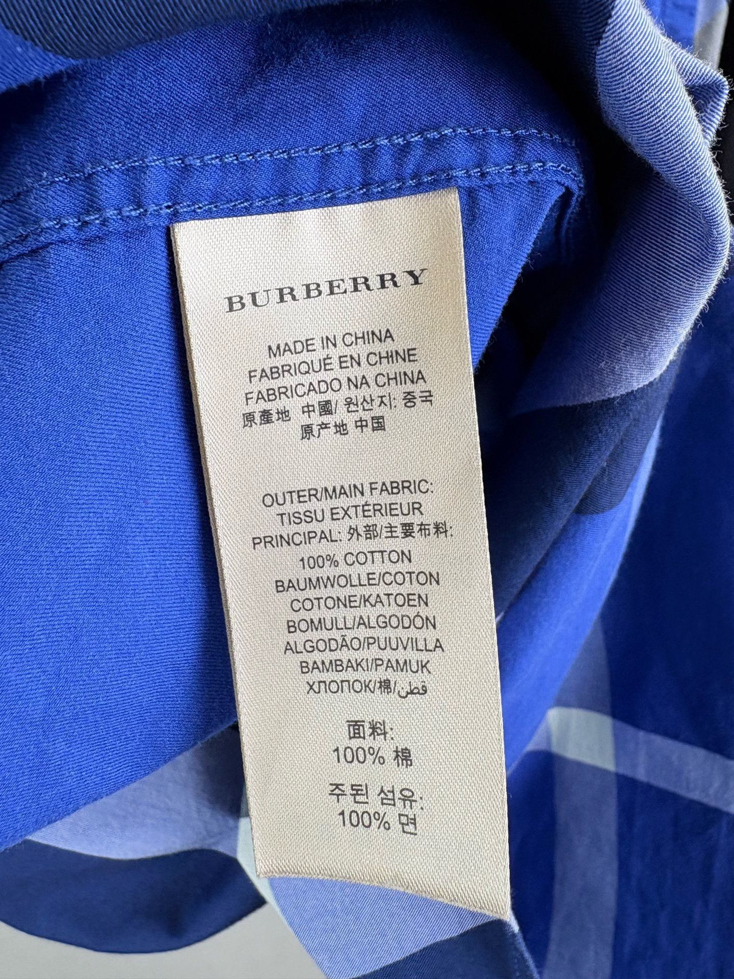 Burberry Burberry Blue Large Check Shirt Size L Size US L / EU 52-54 / 3 - 6 Thumbnail