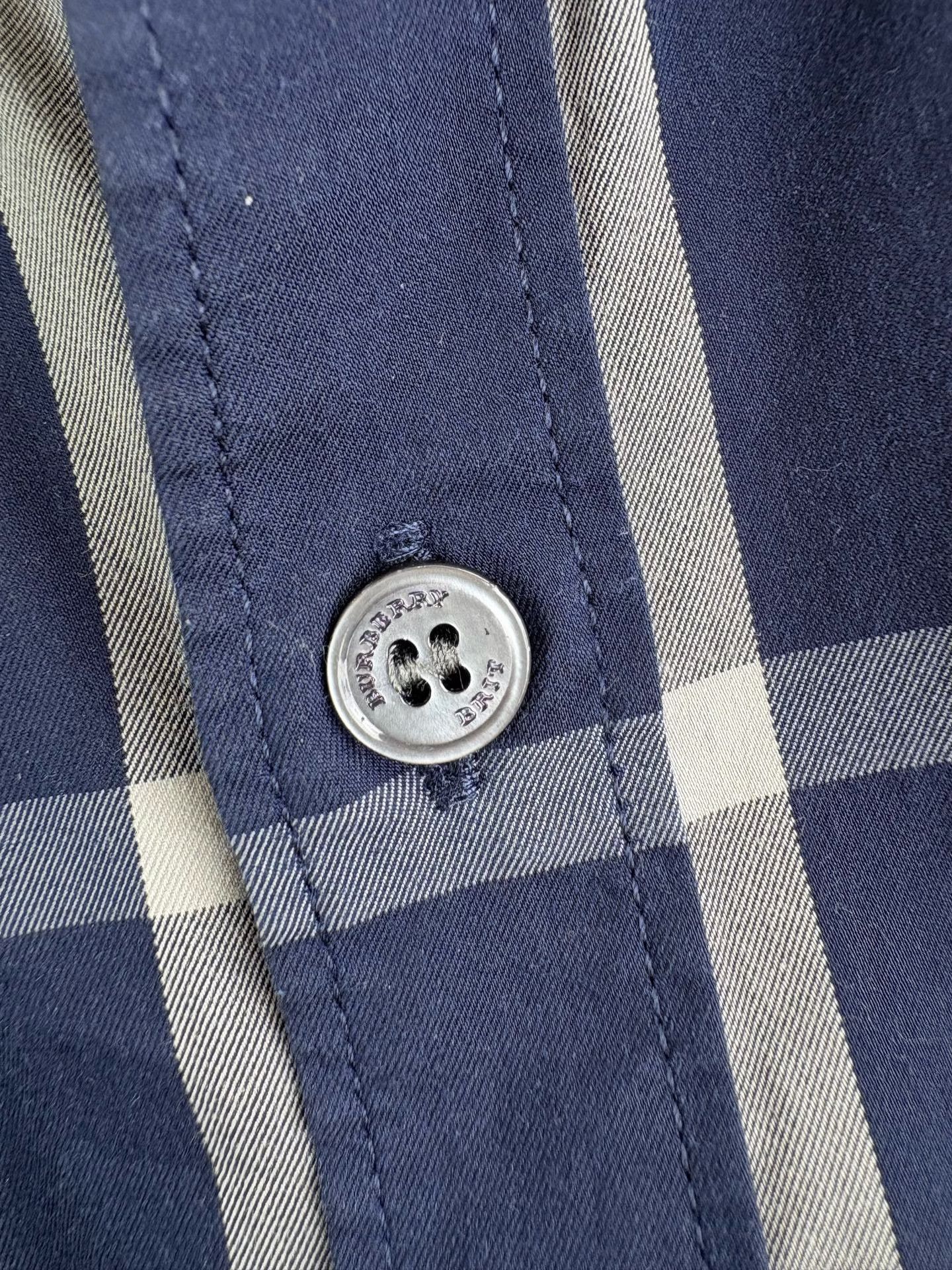 Burberry Burberry Blue Check Long Sleeve Shirt Size M Size US M / EU 48-50 / 2 - 4 Thumbnail