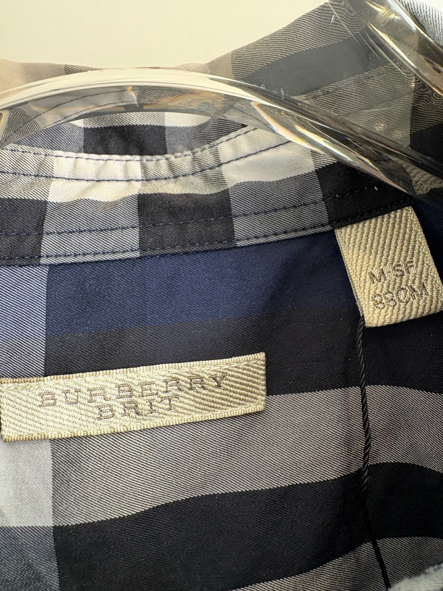 Burberry Burberry Blue Check Long Sleeve Shirt Size M Size US M / EU 48-50 / 2 - 5 Thumbnail