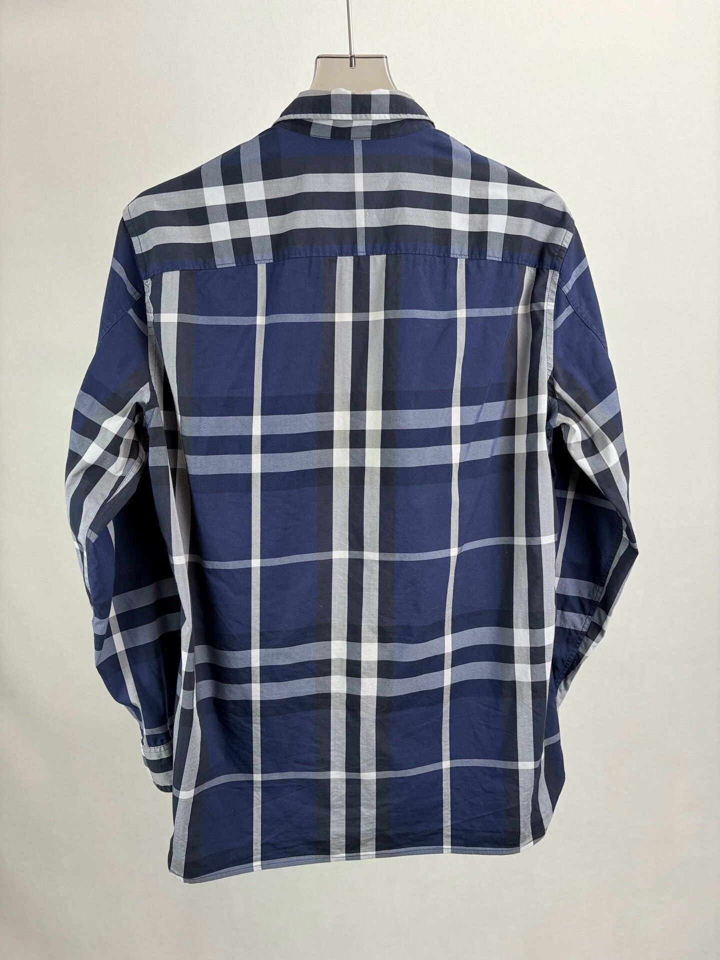 Burberry Burberry Blue Check Long Sleeve Shirt Size M Size US M / EU 48-50 / 2 - 3 Thumbnail