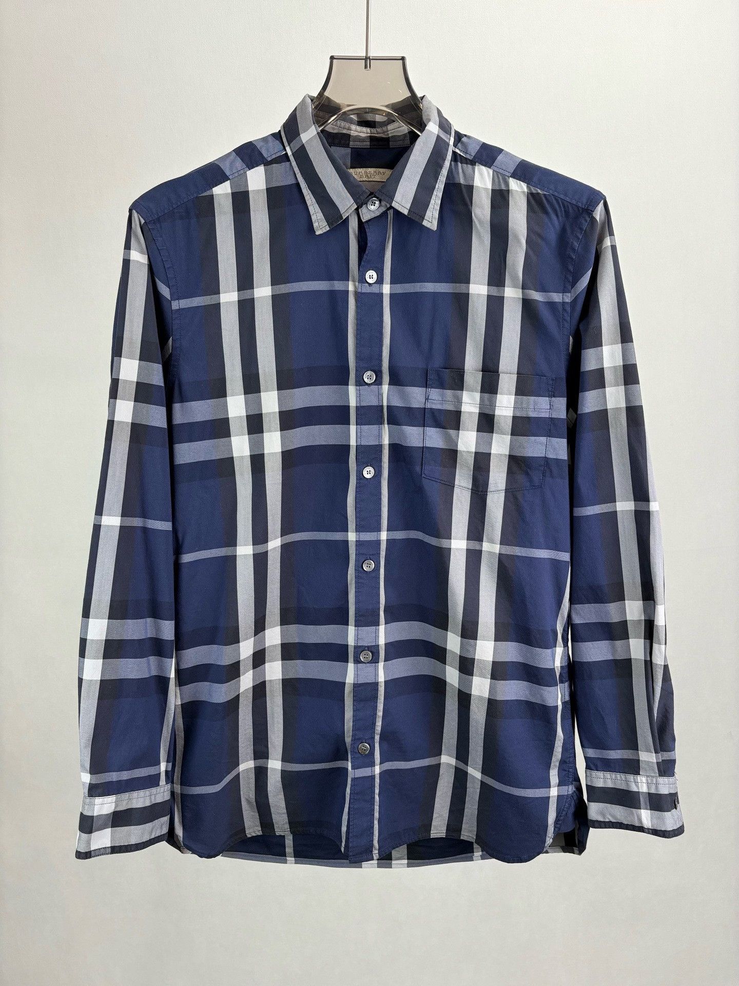 Burberry Burberry Blue Check Long Sleeve Shirt Size M Size US M / EU 48-50 / 2 - 2 Thumbnail