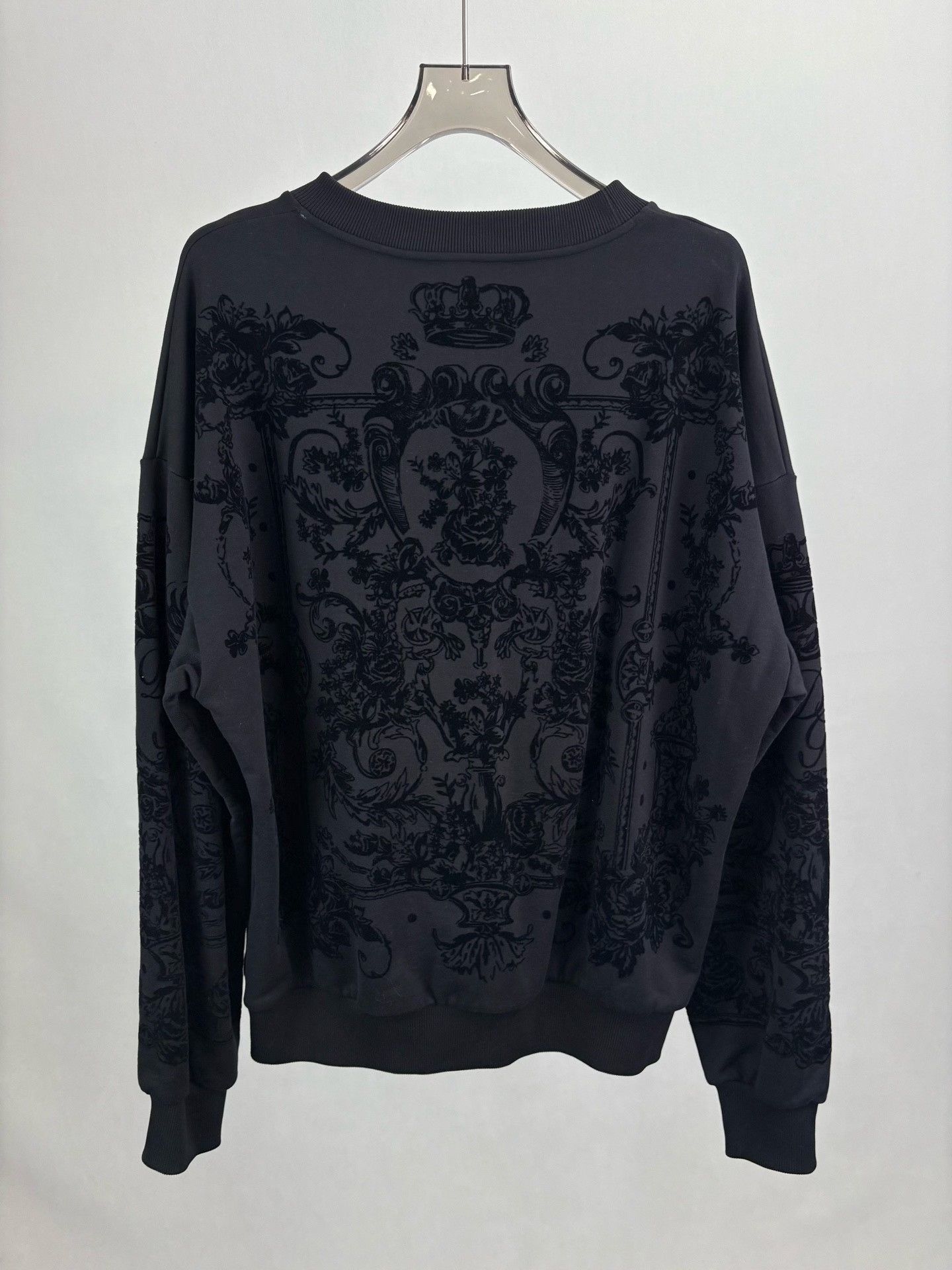 Dolce & Gabbana Dolce & Gabbana Flocked Baroque Sweatshirt L Size US L / EU 52-54 / 3 - 3 Thumbnail