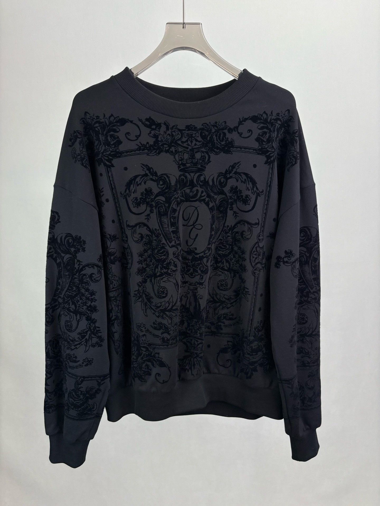 Dolce & Gabbana Dolce & Gabbana Flocked Baroque Sweatshirt L Size US L / EU 52-54 / 3 - 2 Thumbnail