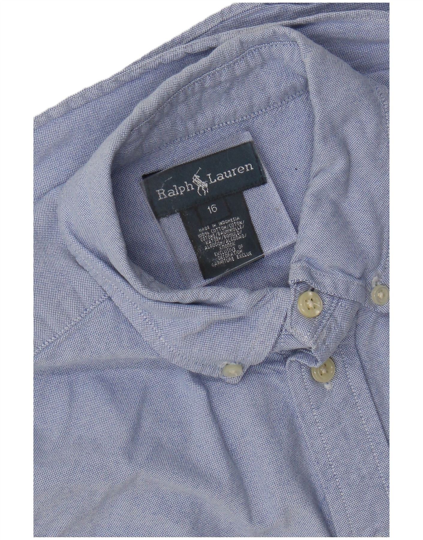 Ralph Lauren Boys Shirt 15-16 Years Blue Cotton Size XL / US 12-14 / IT 48-50 - 3 Thumbnail