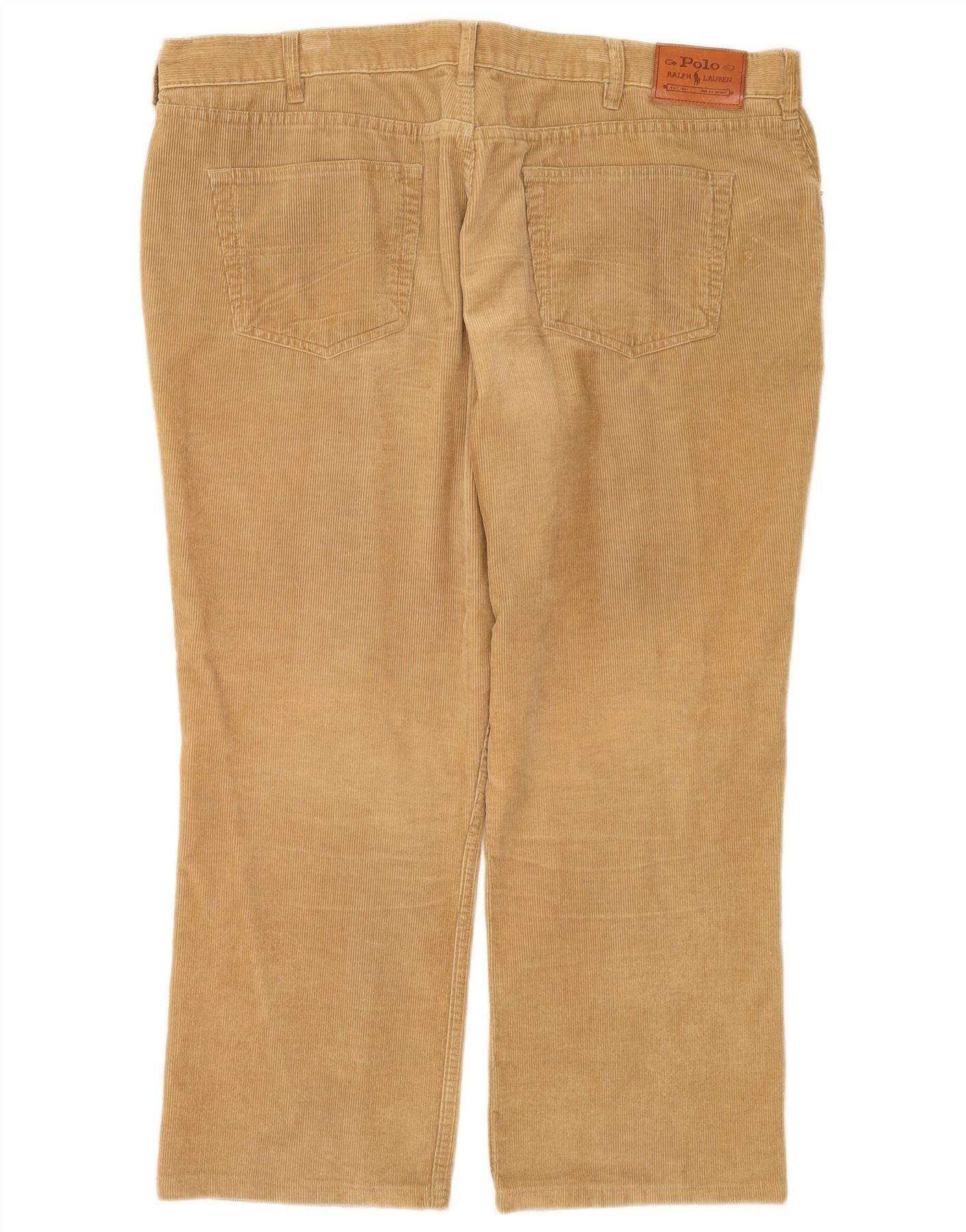 Polo Ralph Lauren Mens Straight Corduroy Trousers W40 L26 Beige Cotton Size US 40 / EU 56 - 2 Thumbnail