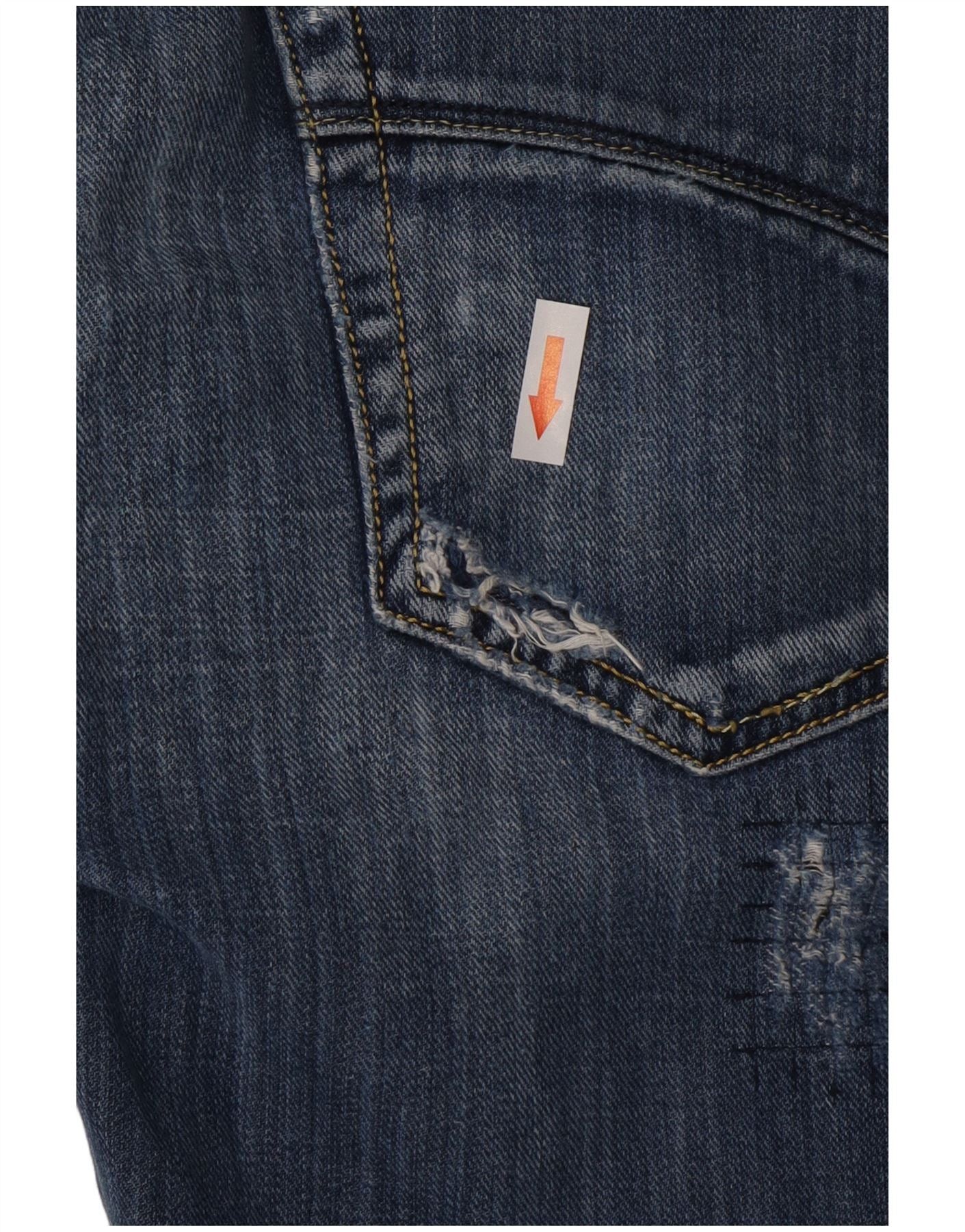 Diesel Mens Slammer Distressed Straight Jeans W36 L34 Blue Cotton Size US 28 / EU 44 - 3 Thumbnail