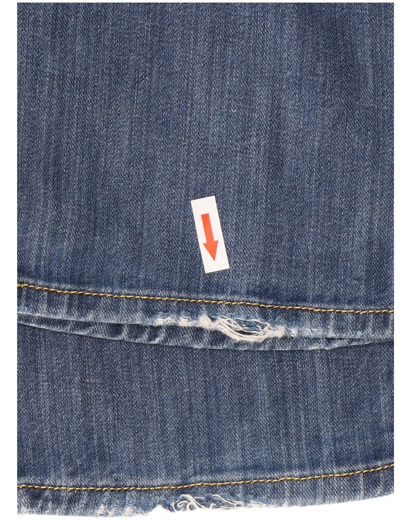 Diesel Mens Slammer Distressed Straight Jeans W36 L34 Blue Cotton Size US 28 / EU 44 - 4 Thumbnail