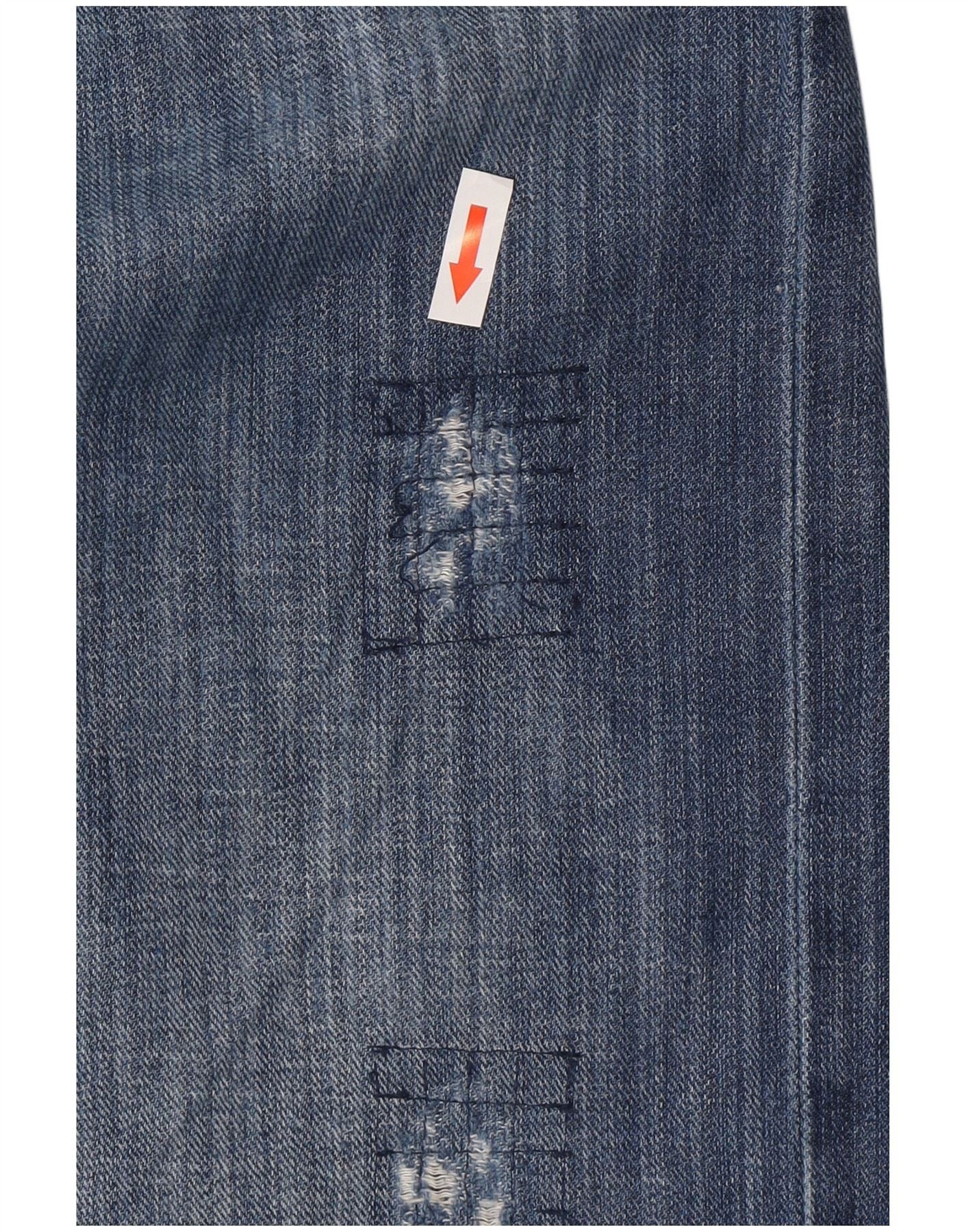 Diesel Mens Slammer Distressed Straight Jeans W36 L34 Blue Cotton Size US 28 / EU 44 - 6 Thumbnail