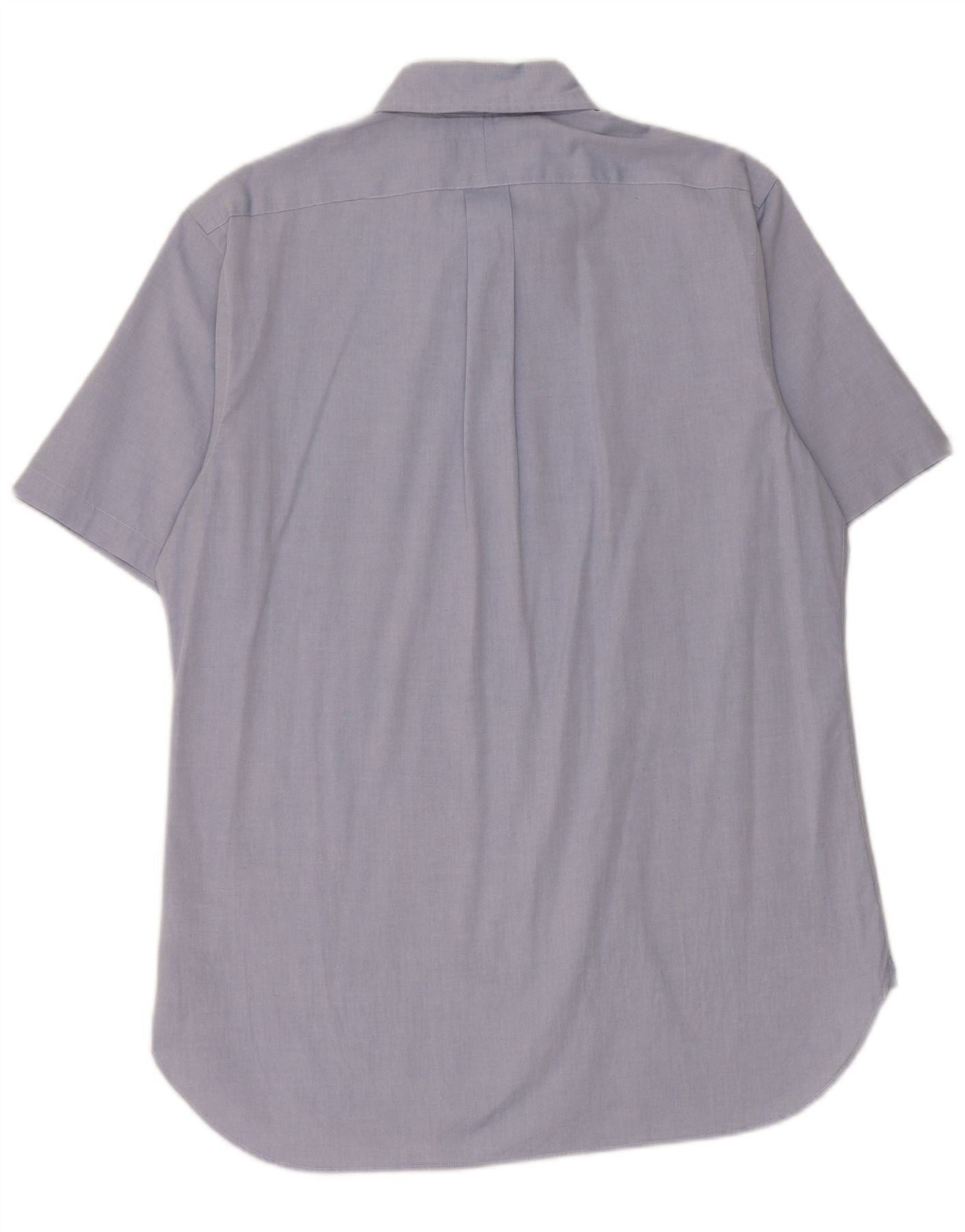 Ralph Lauren Mens Short Sleeve Shirt 40/41 16 Large Blue Cotton Size US L / EU 52-54 / 3 - 2 Thumbnail
