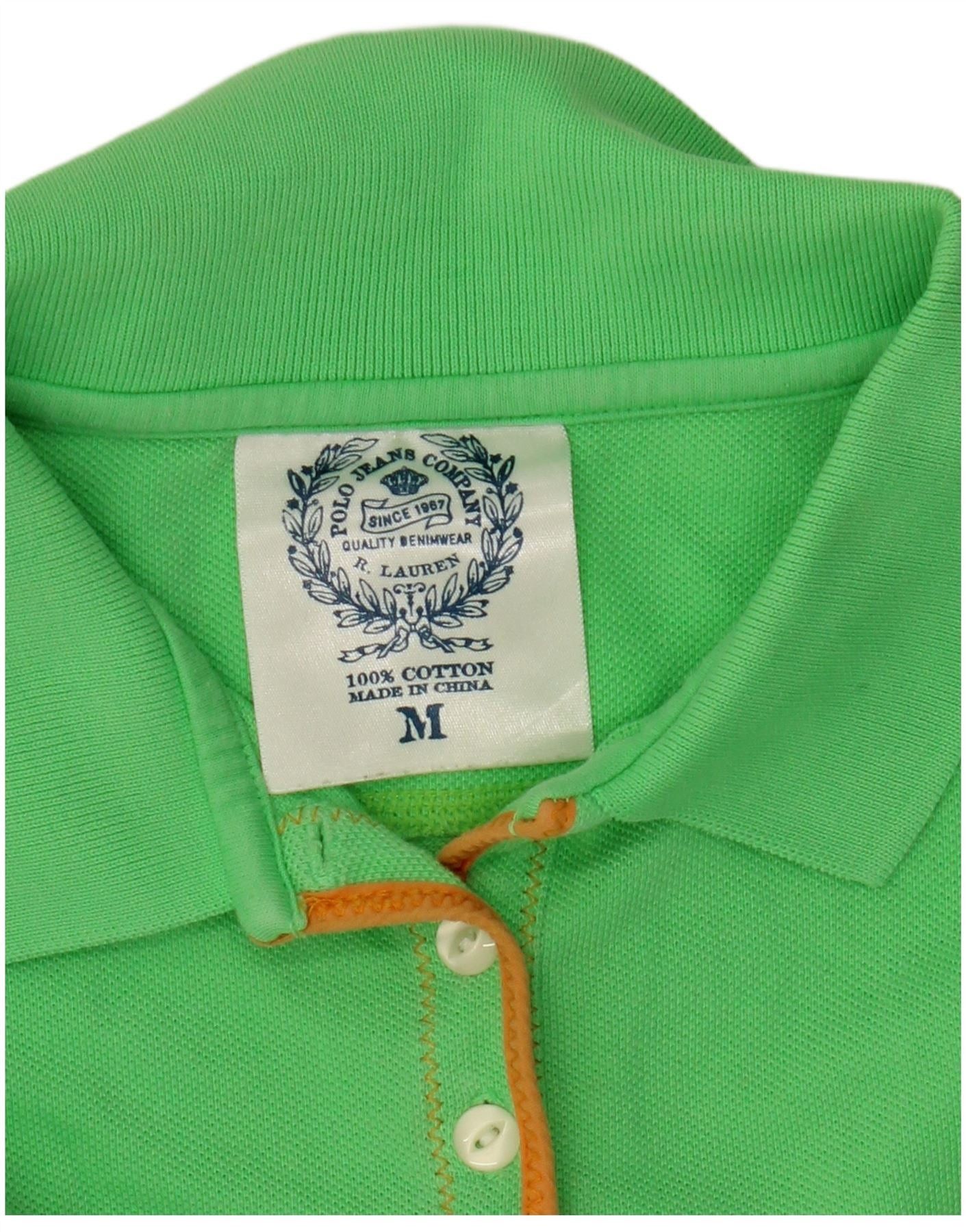 Polo Ralph Lauren Womens Polo Shirt UK 12 Medium Green Cotton Size XS / US 0-2 / IT 36-38 - 3 Thumbnail