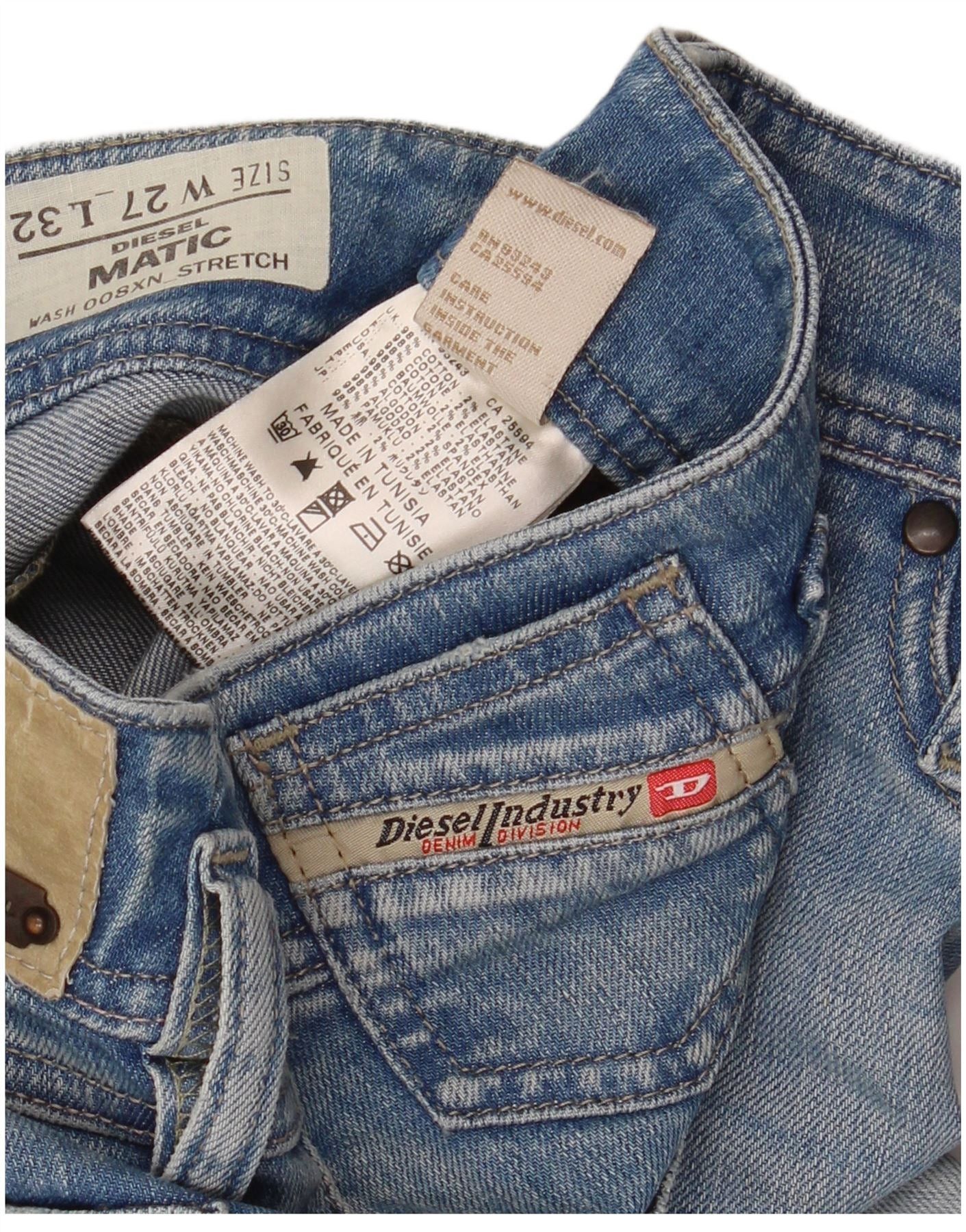 Diesel Womens Matic Slim Jeans W27 L32 Blue Cotton Size 42" / US 20 - 5 Thumbnail