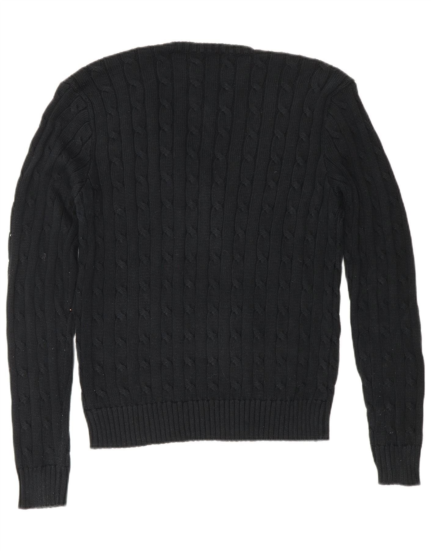 Polo Ralph Lauren Womens V-Neck Jumper Sweater UK 16 Large Black Size M / US 6-8 / IT 42-44 - 2 Thumbnail