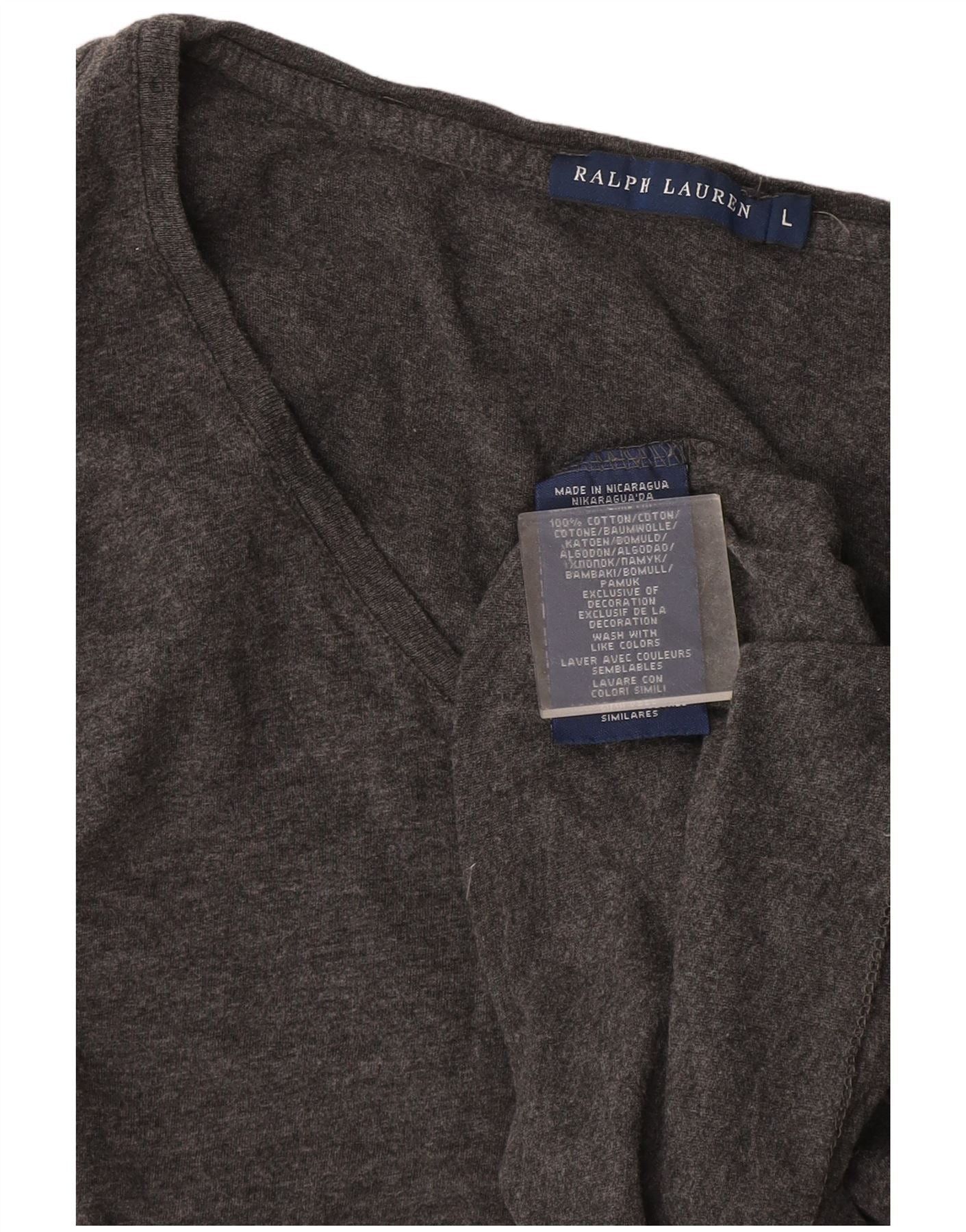 Ralph Lauren Womens Top Long Sleeve UK 14 Large Grey Cotton Size S / US 4 / IT 40 - 4 Thumbnail