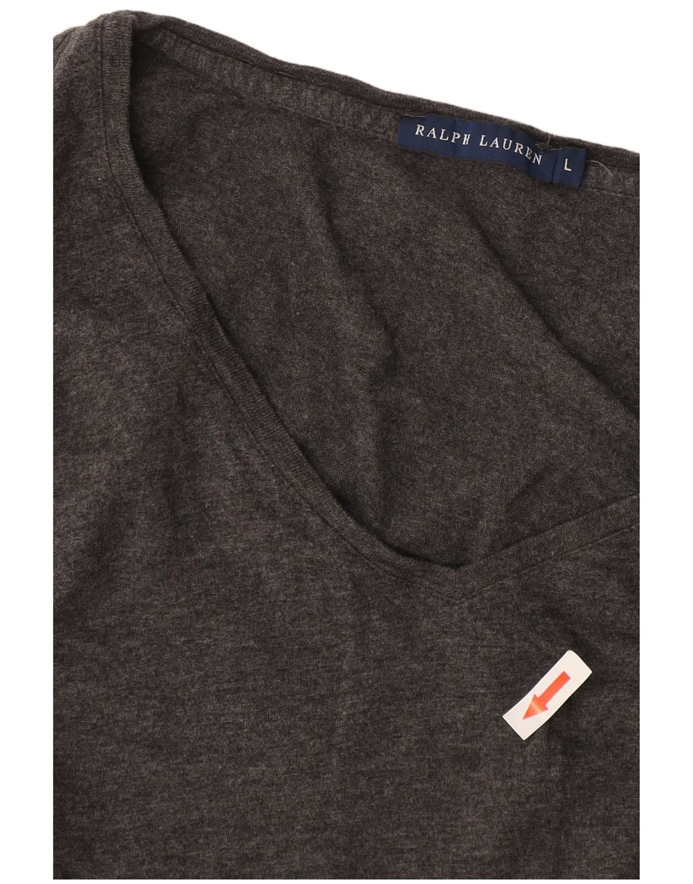 Ralph Lauren Womens Top Long Sleeve UK 14 Large Grey Cotton Size S / US 4 / IT 40 - 3 Thumbnail