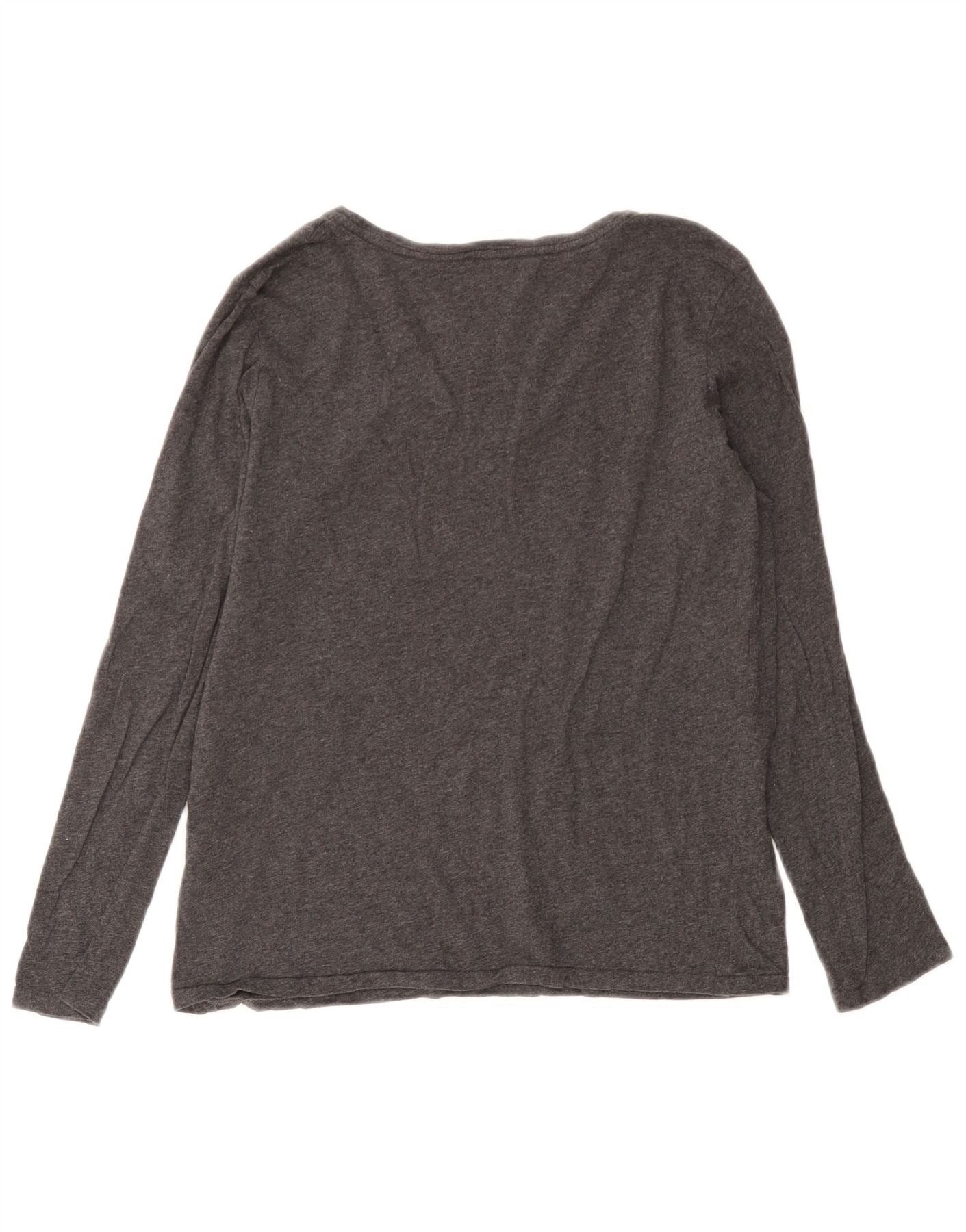 Ralph Lauren Womens Top Long Sleeve UK 14 Large Grey Cotton Size S / US 4 / IT 40 - 2 Thumbnail