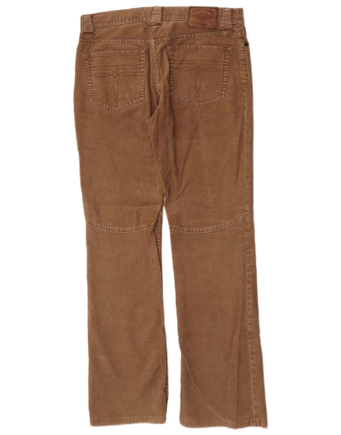 Ralph Lauren Womens Low Waist Bootcut Corduroy Trousers W28 L30 Brown Size 24" / US 00 / IT 34 - 2 Thumbnail