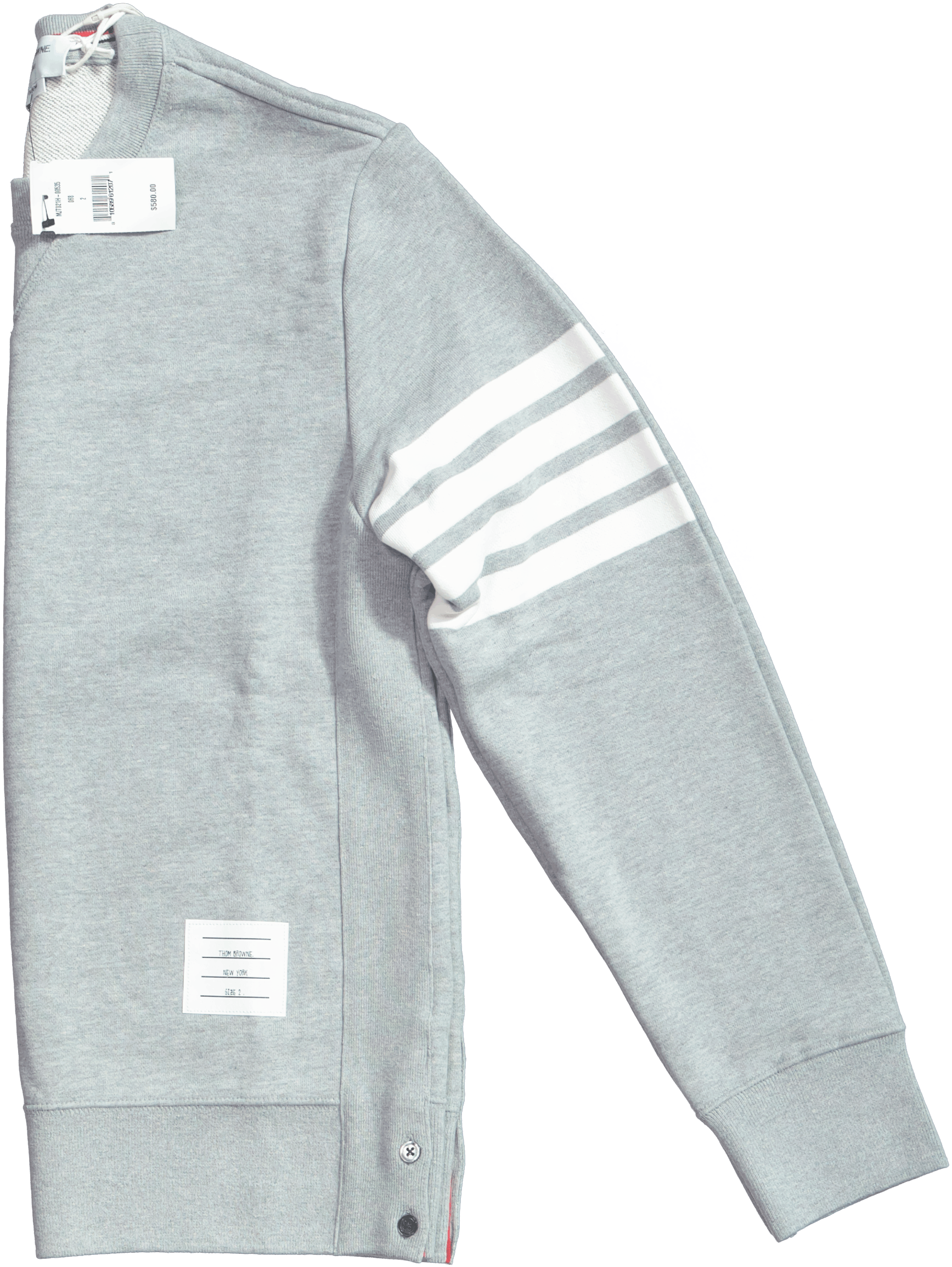 Thom Browne Thom Browne 4-Bar Loopback Crewneck Sweatshirt in Grey Cotto Size US XXL / EU 58 / 5 - 3 Thumbnail