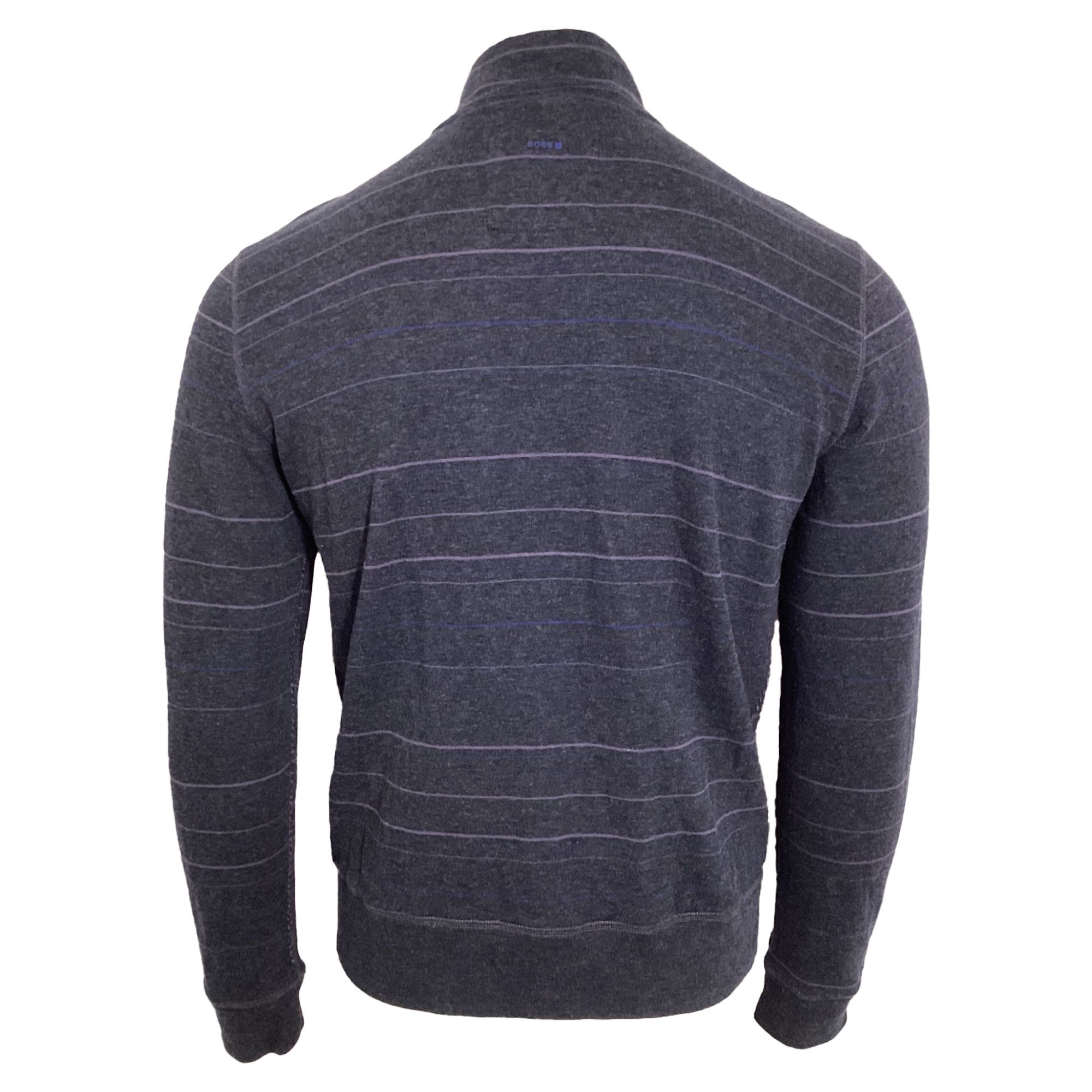 Hugo Boss Boss by Hugo Boss Striped Zipped Sweater in Navy Blue Cotto Size US L / EU 52-54 / 3 - 2 Thumbnail