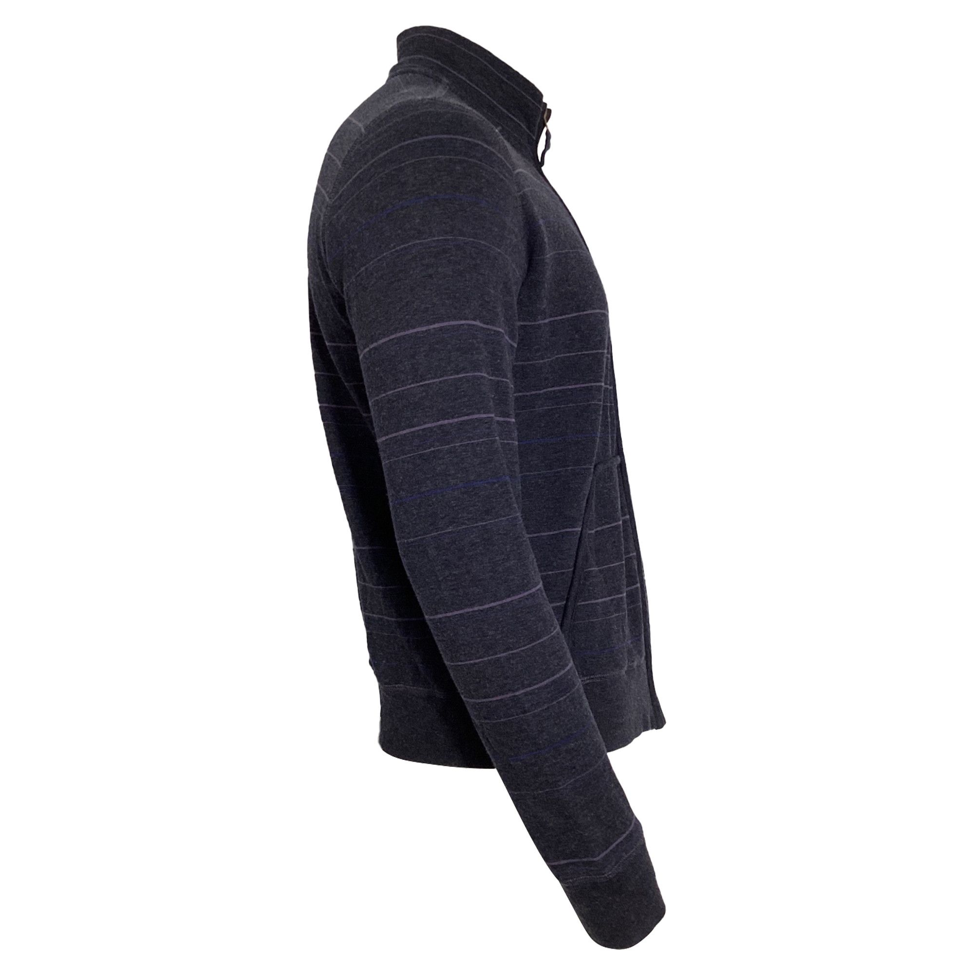 Hugo Boss Boss by Hugo Boss Striped Zipped Sweater in Navy Blue Cotto Size US L / EU 52-54 / 3 - 3 Thumbnail