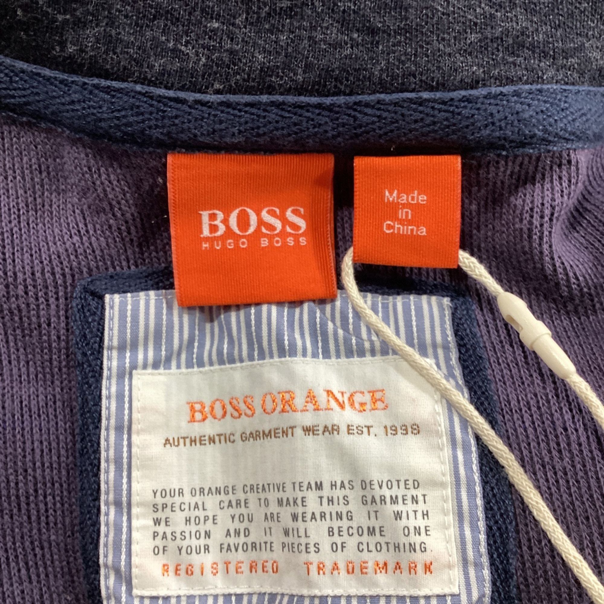 Hugo Boss Boss by Hugo Boss Striped Zipped Sweater in Navy Blue Cotto Size US L / EU 52-54 / 3 - 4 Thumbnail