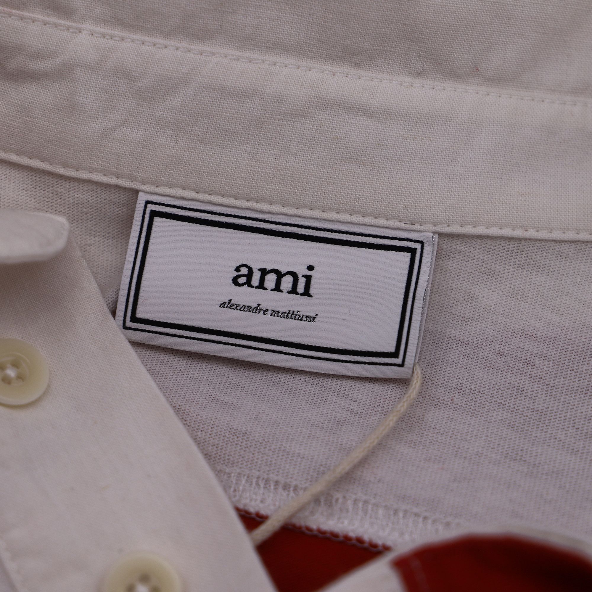 AMI Ami Striped Ami de Cœur Long Sleeve Polo Shirt in Red and W Size US XXL / EU 58 / 5 - 5 Thumbnail