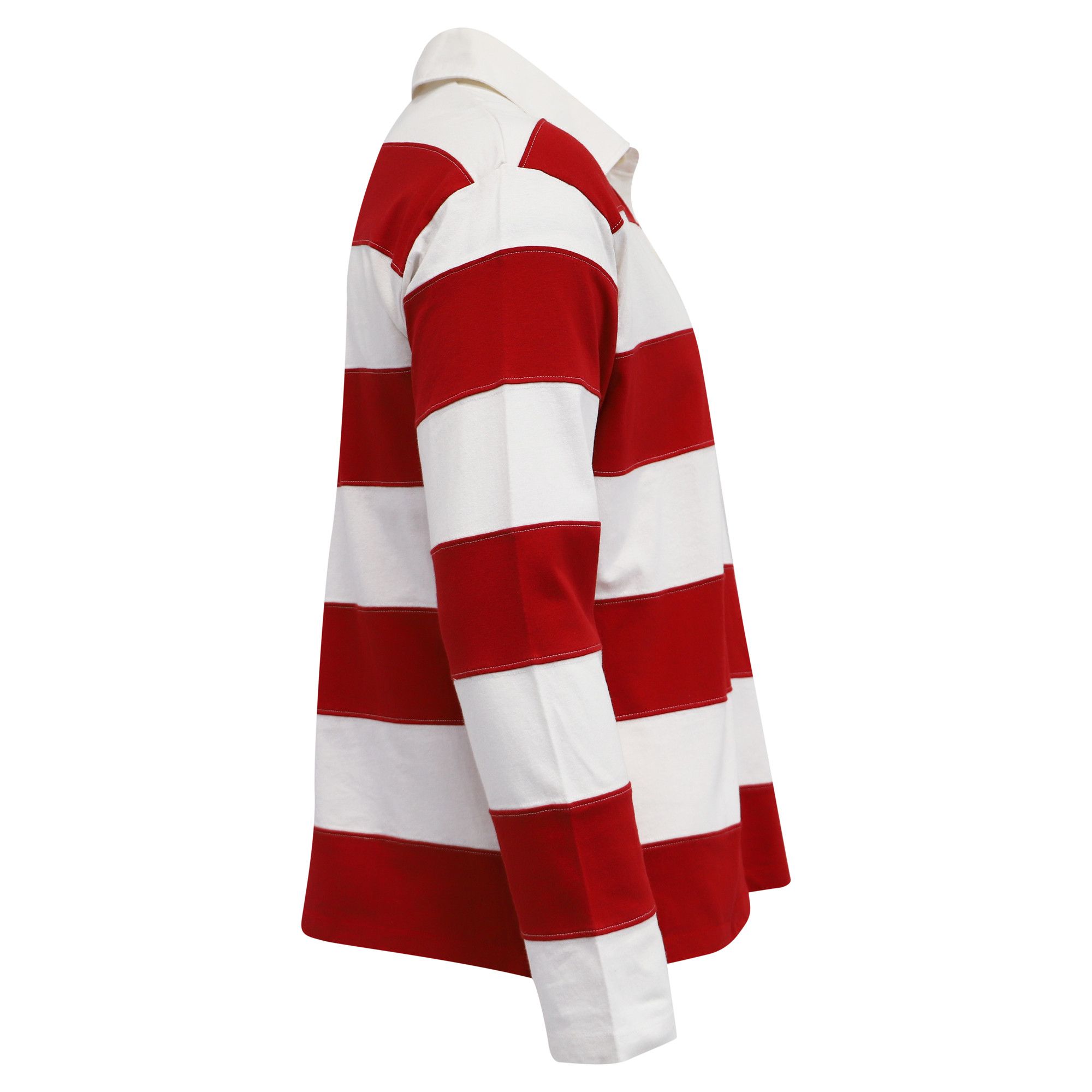 AMI Ami Striped Ami de Cœur Long Sleeve Polo Shirt in Red and W Size US XXL / EU 58 / 5 - 3 Thumbnail