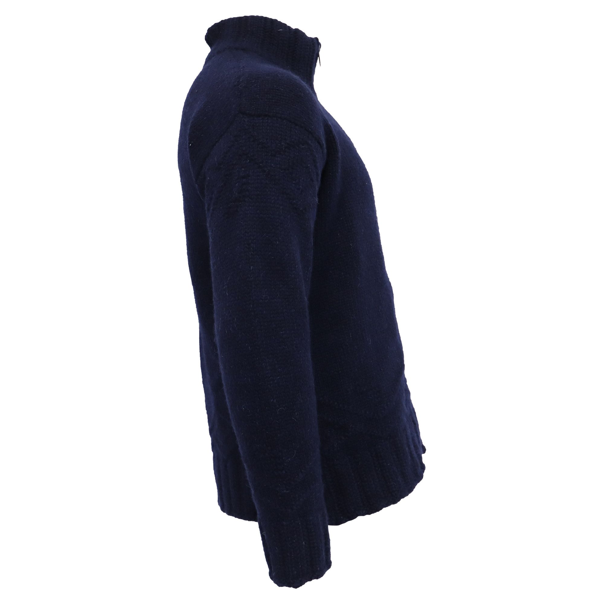 Etro Etro Knitted Zipped Cardigan in Navy Blue Cashmere Size US XXL / EU 58 / 5 - 5 Thumbnail