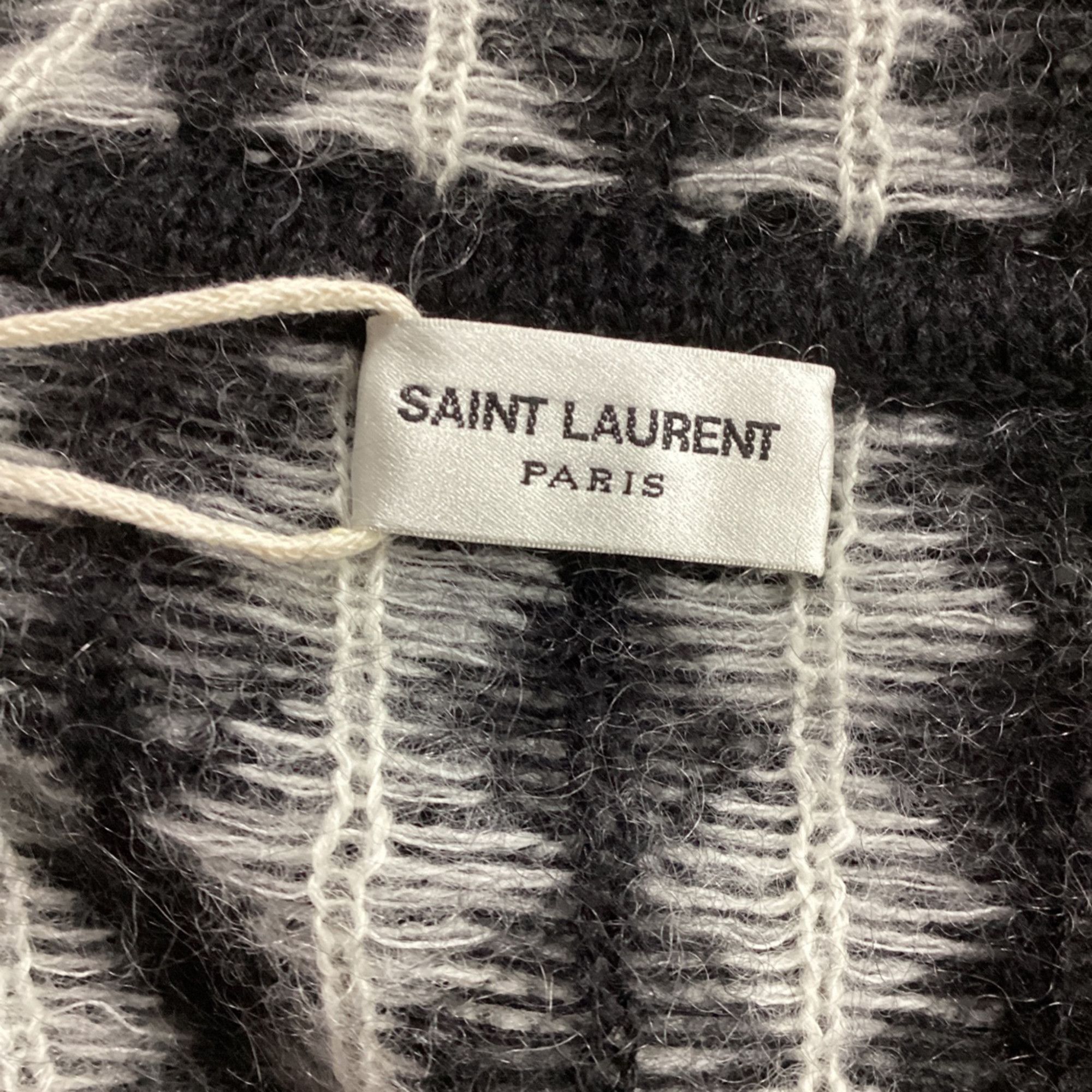 Saint Laurent Paris Saint Laurent Diamond-Motif Sweater in Black Wool Size US XXL / EU 58 / 5 - 6 Thumbnail