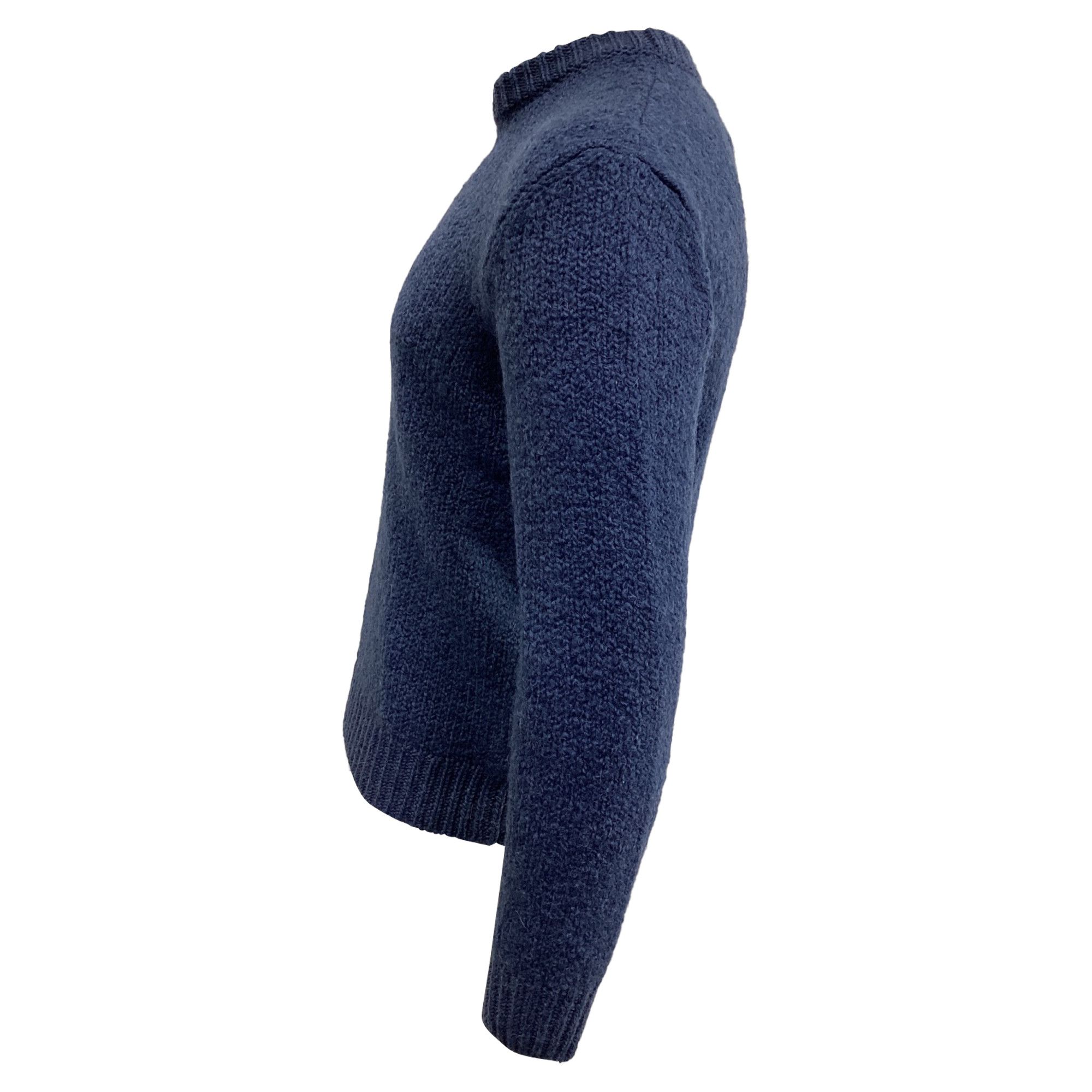 Mr P. Mr. P. Knitted Sweater in Navy Blue Wool Size US XS / EU 42 / 0 - 3 Thumbnail