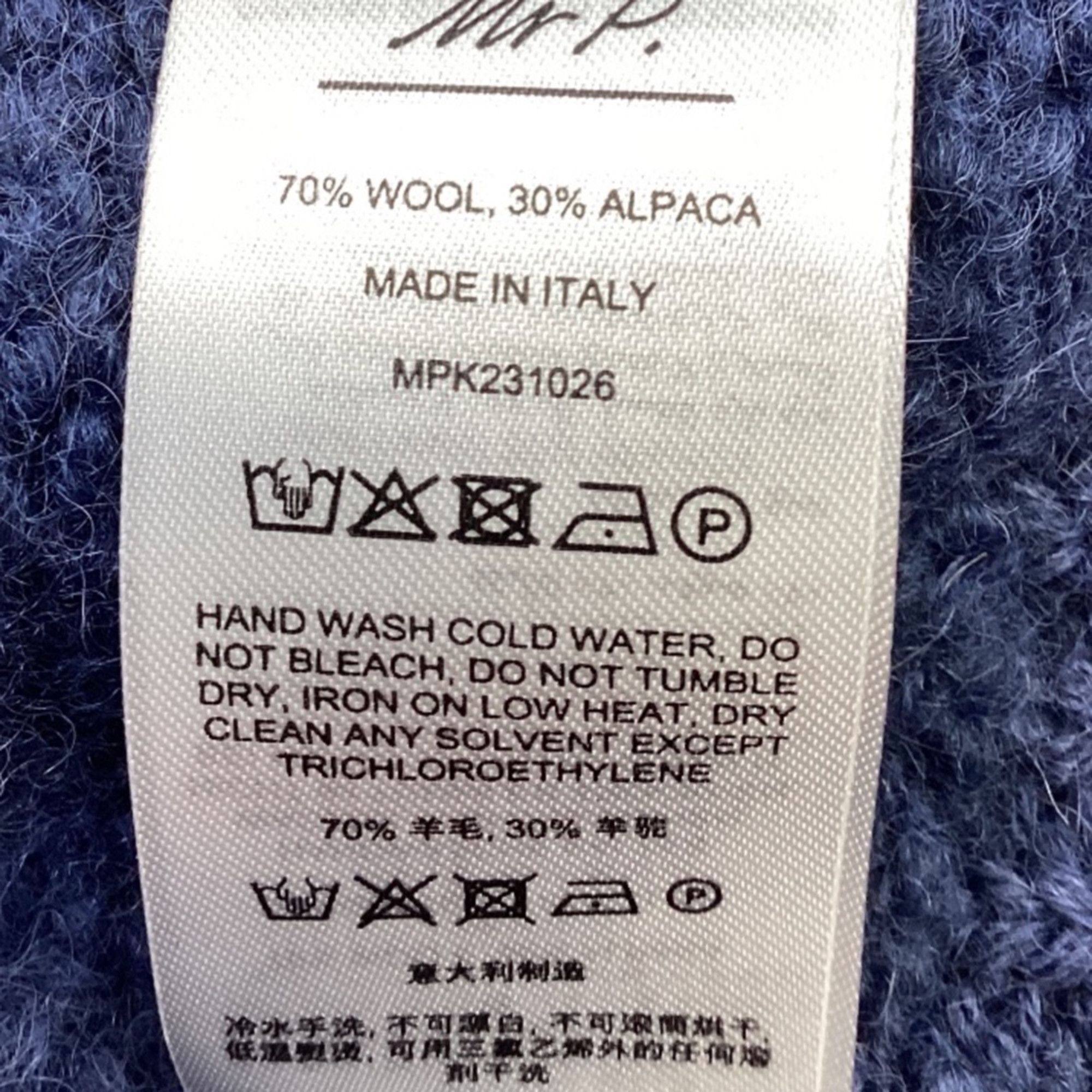 Mr P. Mr. P. Knitted Sweater in Navy Blue Wool Size US XS / EU 42 / 0 - 8 Thumbnail