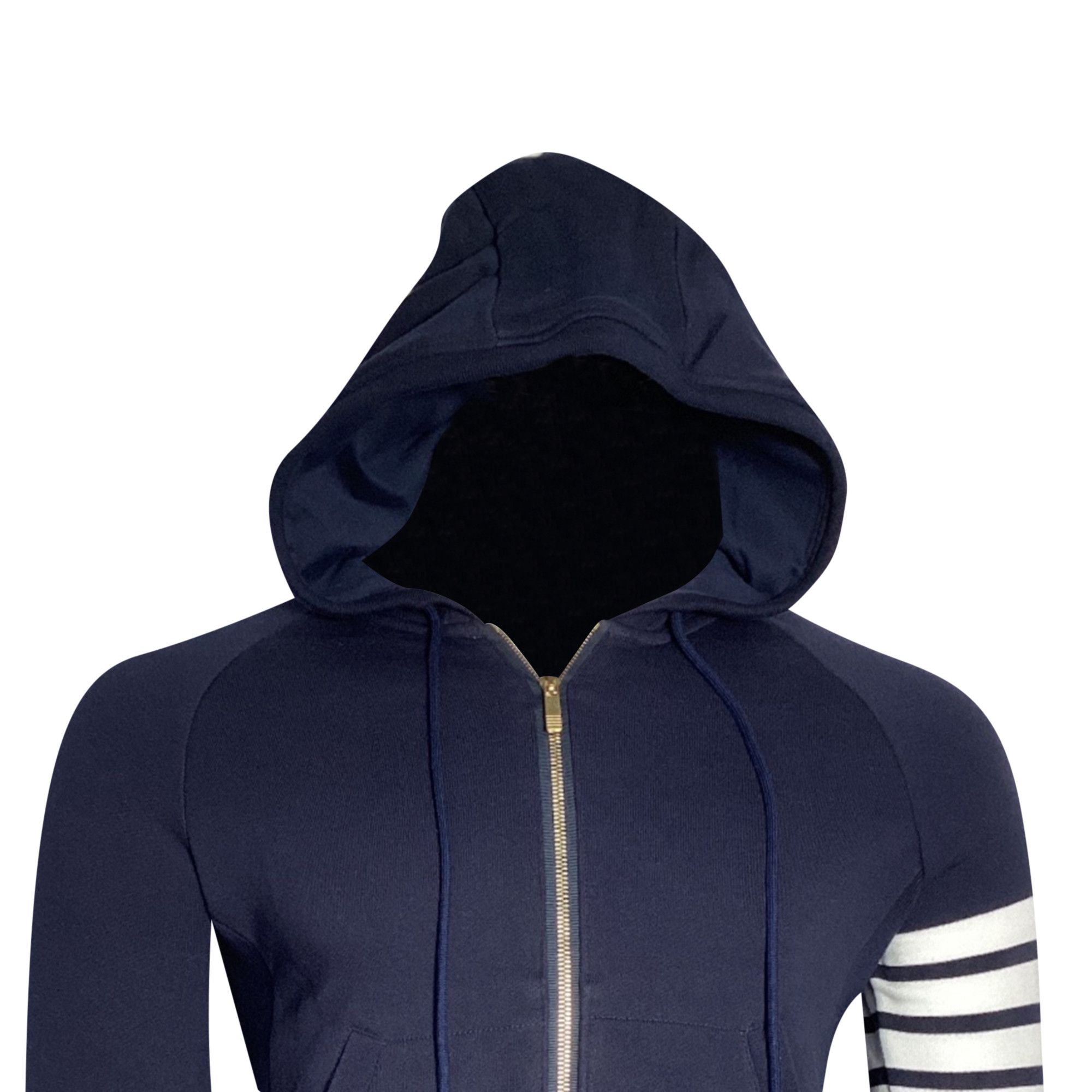 Thom Browne Thom Browne 4-Bar Loopback Zip Hoodie in Navy Cotton Size US XXL / EU 58 / 5 - 3 Thumbnail