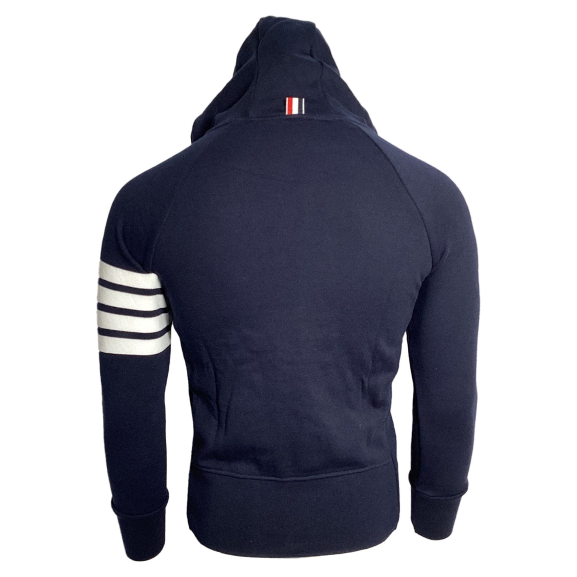 Thom Browne Thom Browne 4-Bar Loopback Zip Hoodie in Navy Cotton Size US XXL / EU 58 / 5 - 2 Thumbnail