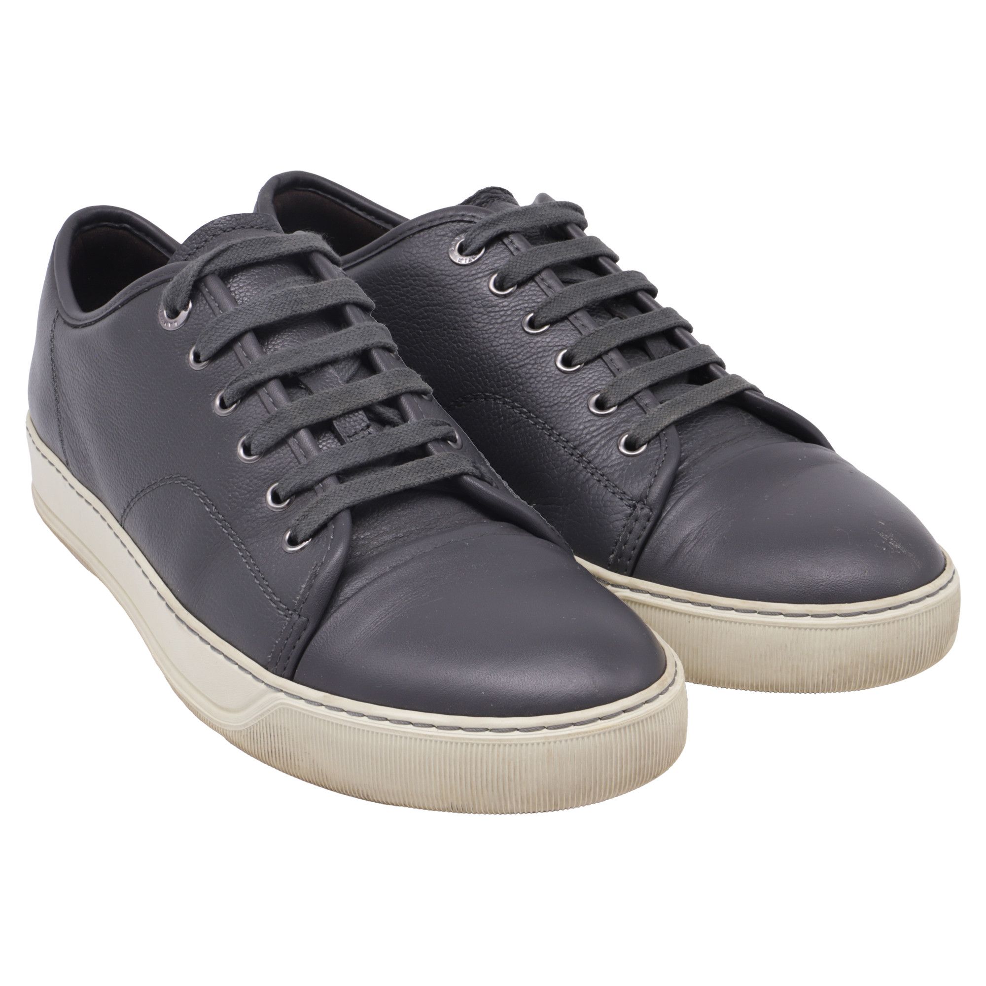Lanvin Lanvin DBB1 Low-Top Sneakers in Grey Calfskin Leather Size US 7.5 / EU 40-41 - 3 Thumbnail