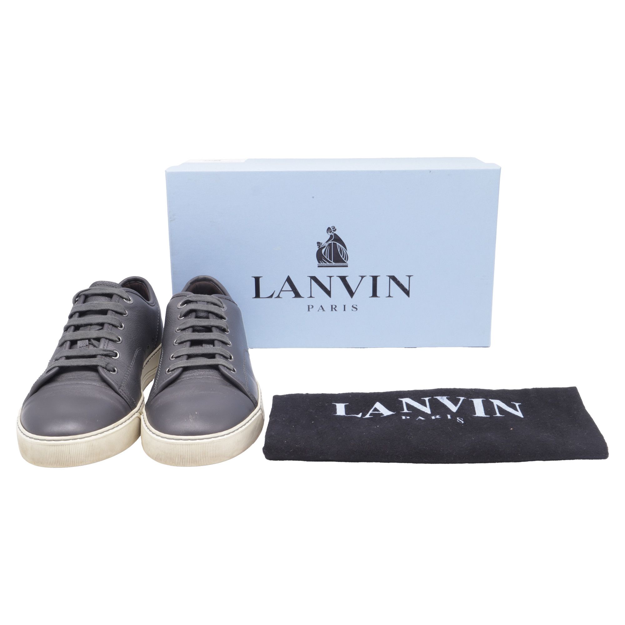 Lanvin Lanvin DBB1 Low-Top Sneakers in Grey Calfskin Leather Size US 7.5 / EU 40-41 - 8 Thumbnail