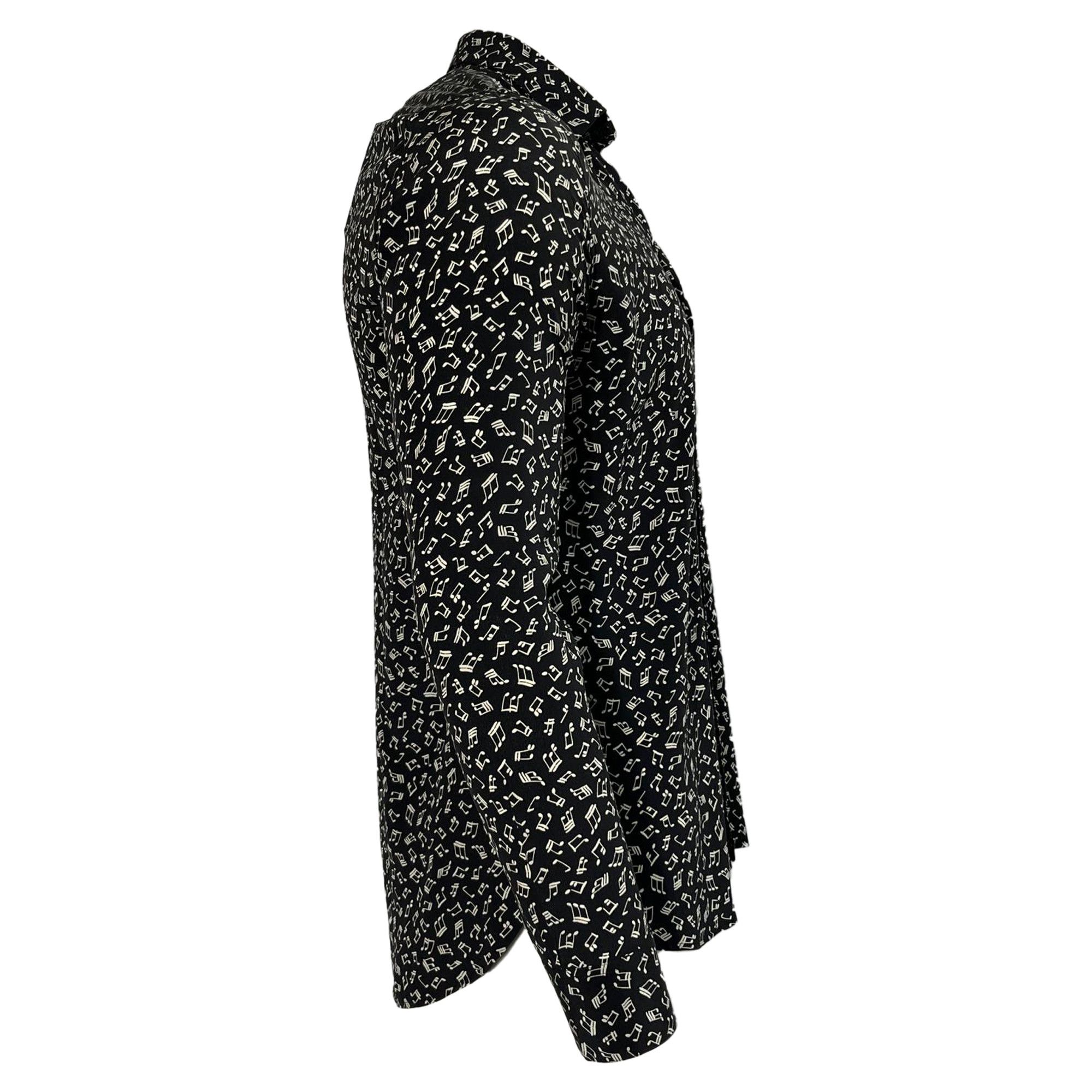Saint Laurent Paris Saint Laurent Printed Long Sleeve Shirt in Black Silk Size US XL / EU 56 / 4 - 3 Thumbnail
