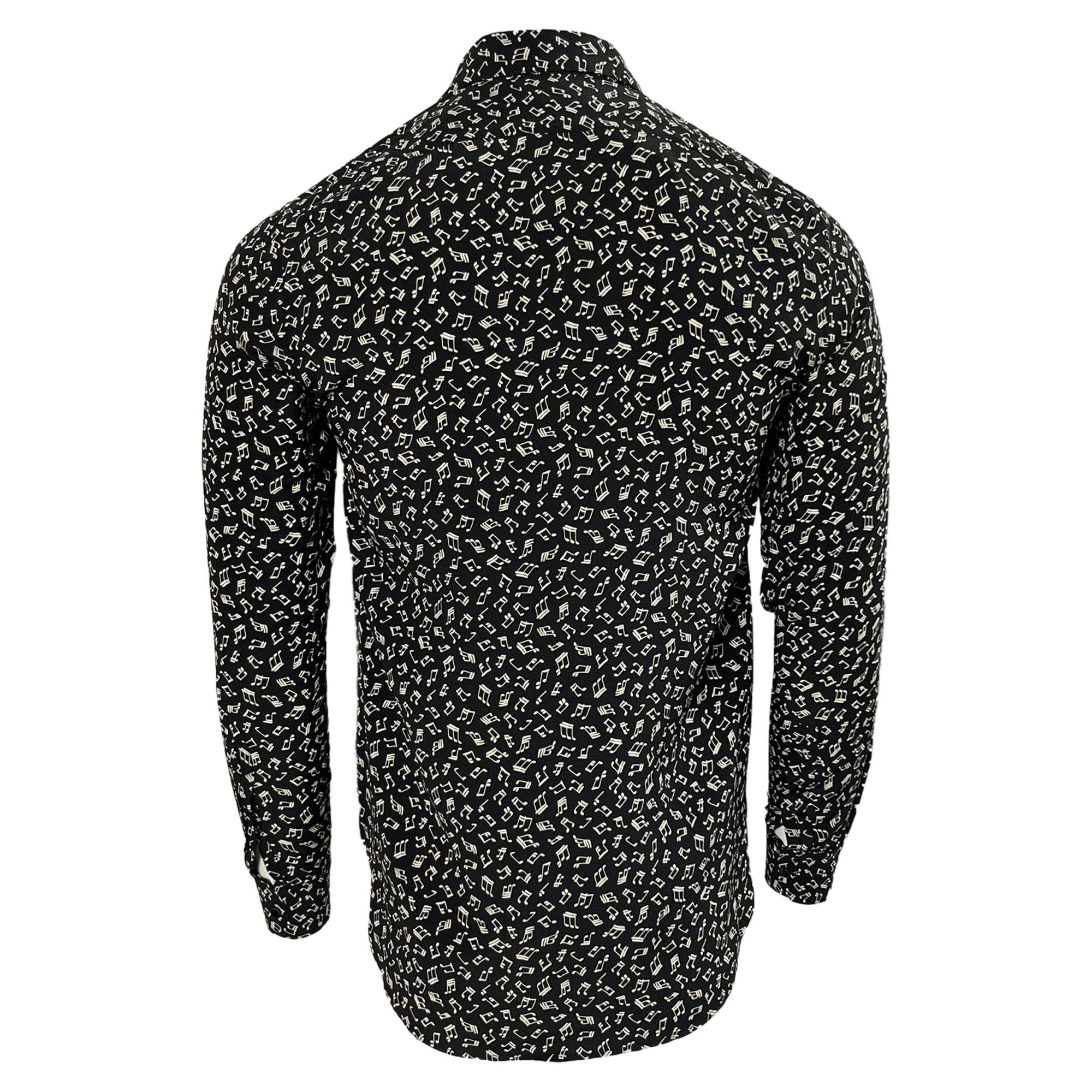 Saint Laurent Paris Saint Laurent Printed Long Sleeve Shirt in Black Silk Size US XL / EU 56 / 4 - 4 Thumbnail