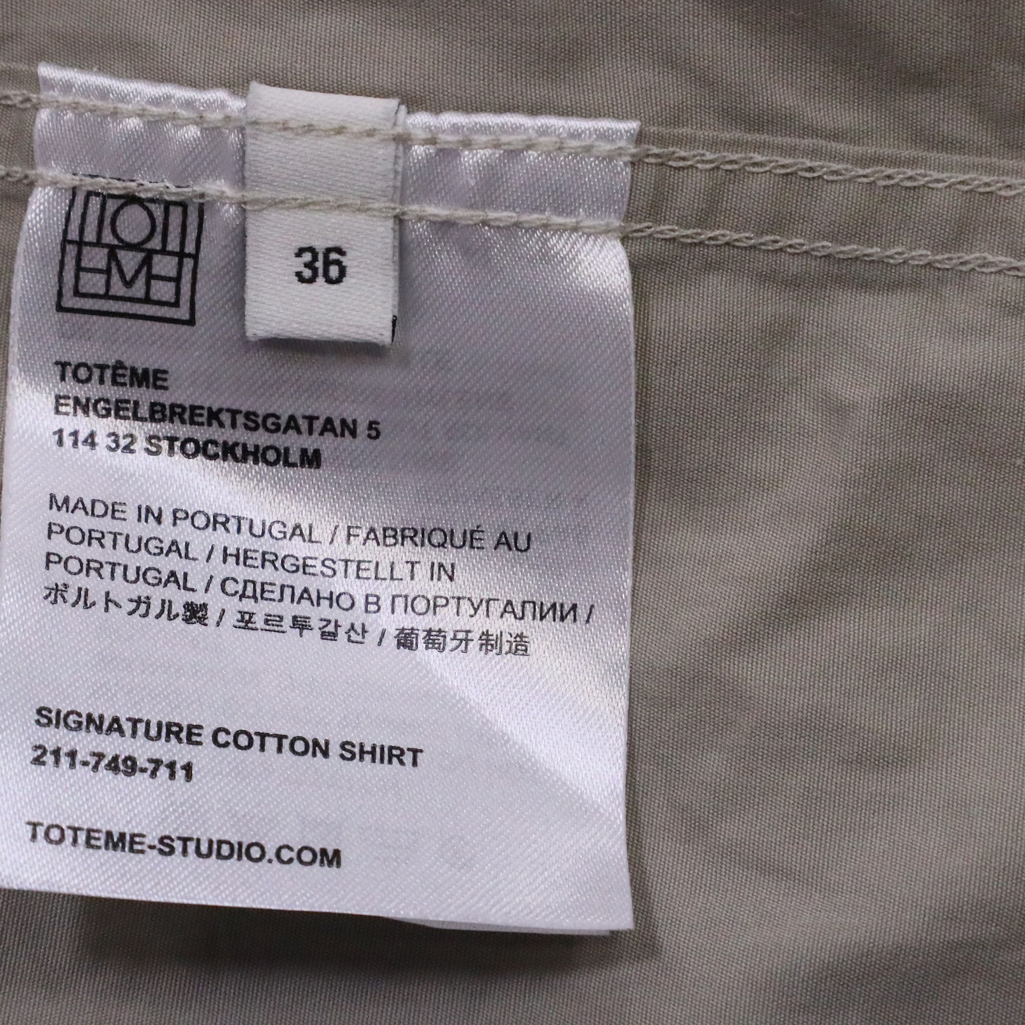 Toteme Totême Button Up Shirt in Beige Cotton Size US XXS / EU 40 - 5 Thumbnail