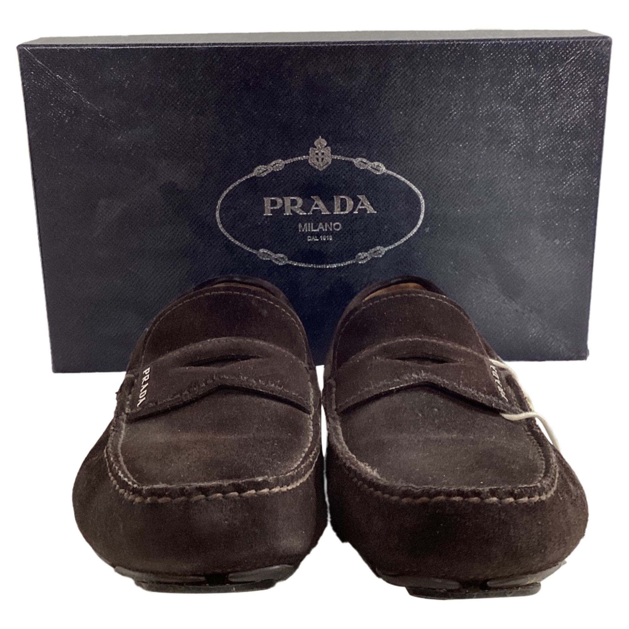 Prada Prada Logo Penny Driver Loafers in Brown Suede Size US 7.5 / EU 40-41 - 7 Thumbnail
